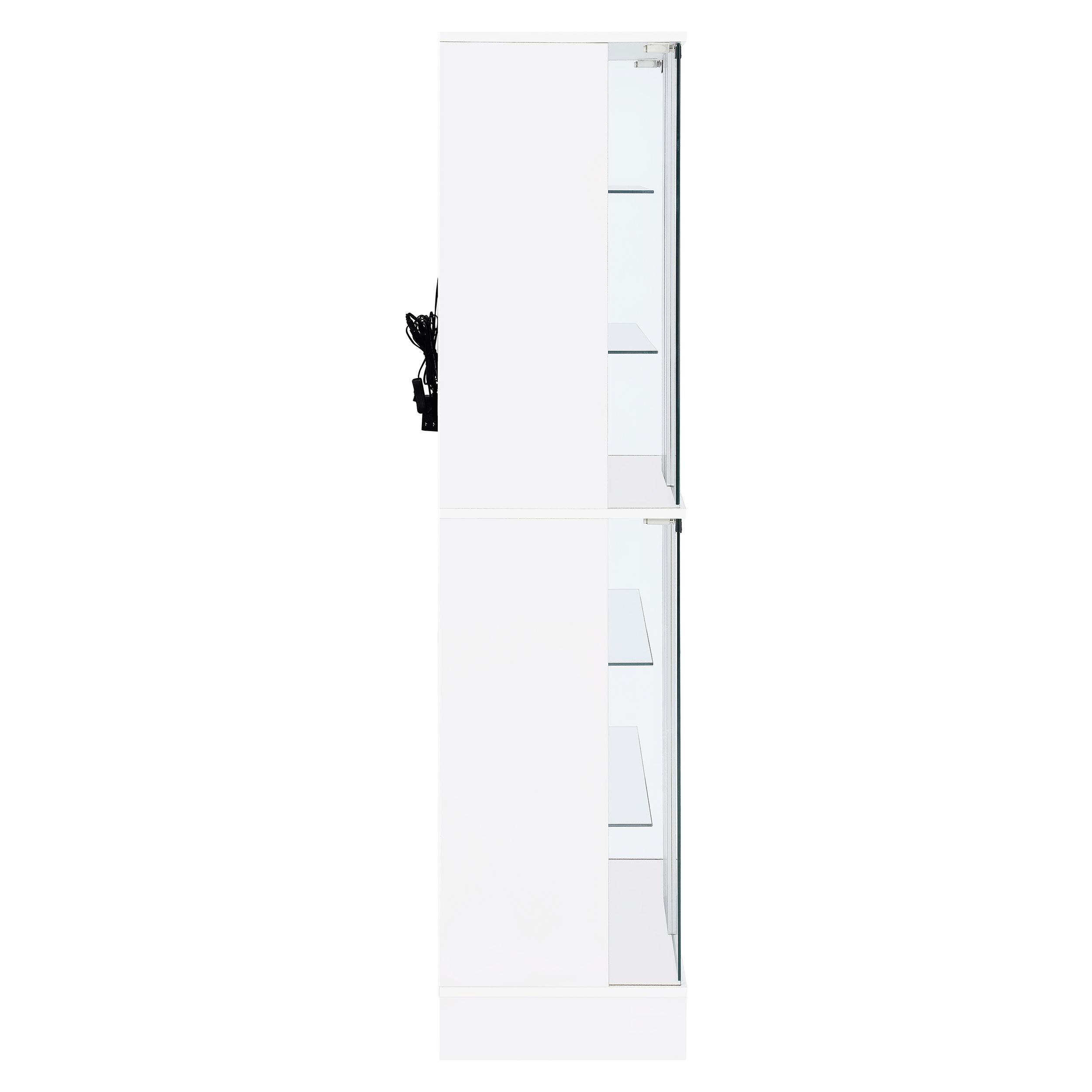  Coaster Furniture Cabra 950397 4-door LED Curio Display Cabinet - White High Gloss IMAGE 10