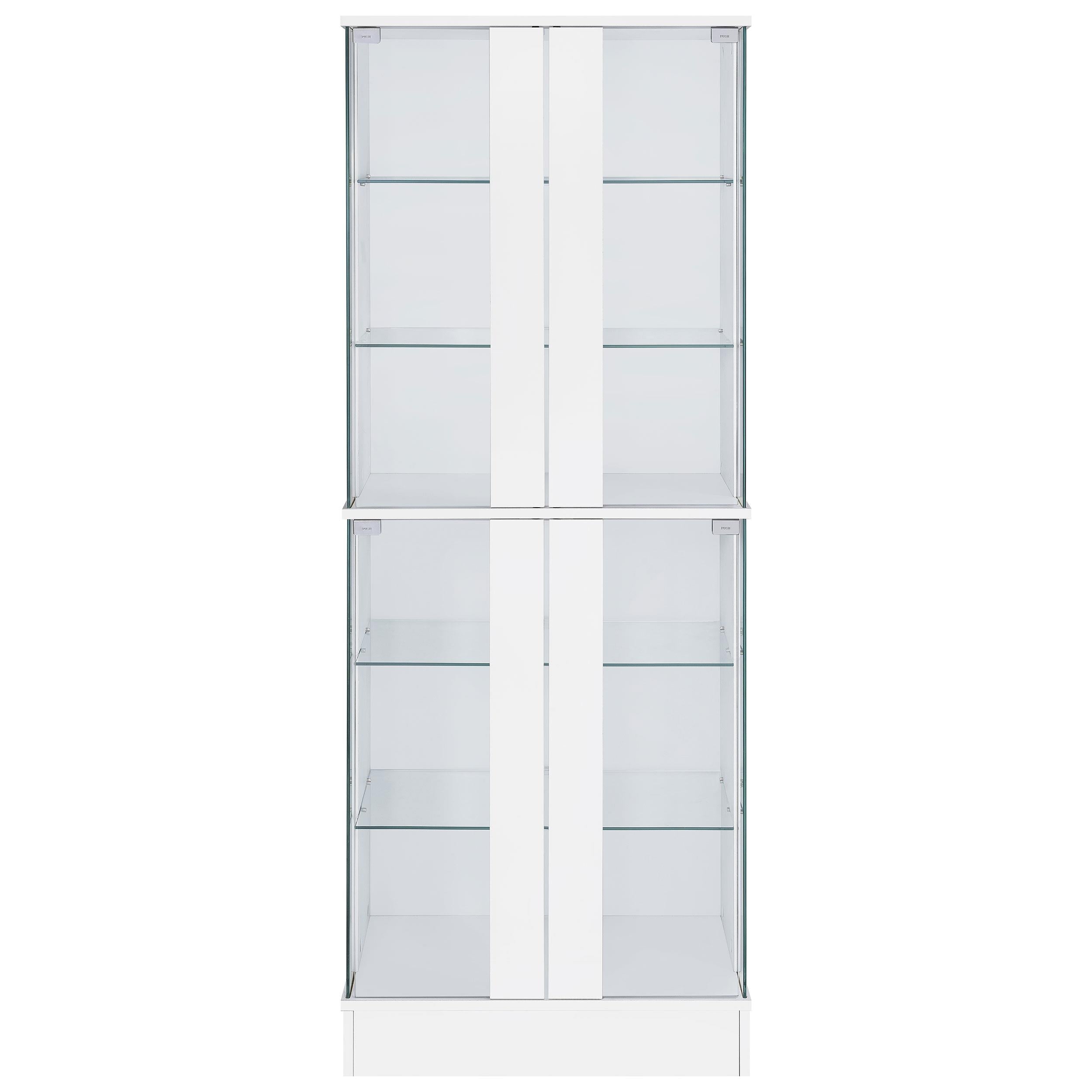  Coaster Furniture Cabra 950397 4-door LED Curio Display Cabinet - White High Gloss IMAGE 4