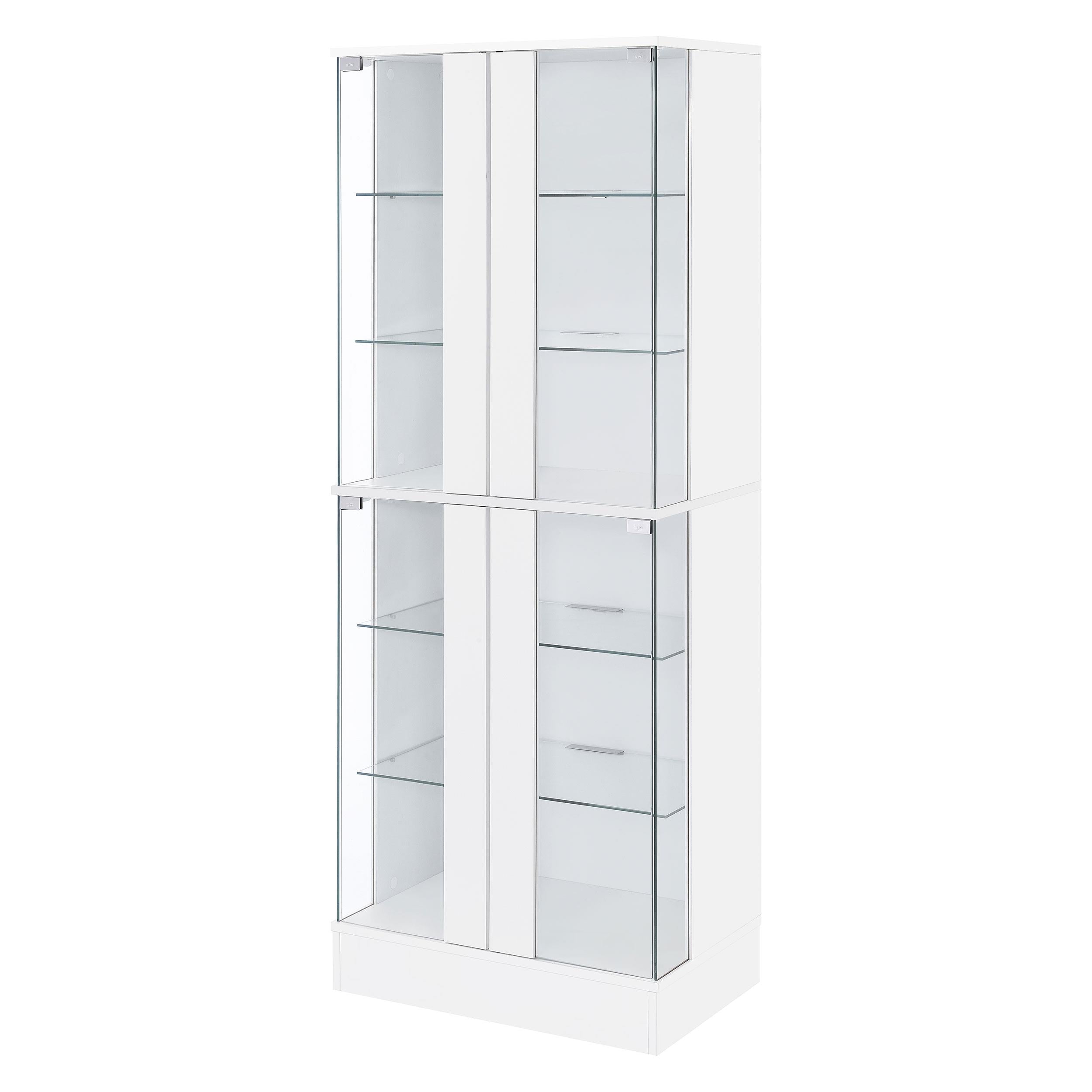  Coaster Furniture Cabra 950397 4-door LED Curio Display Cabinet - White High Gloss IMAGE 5