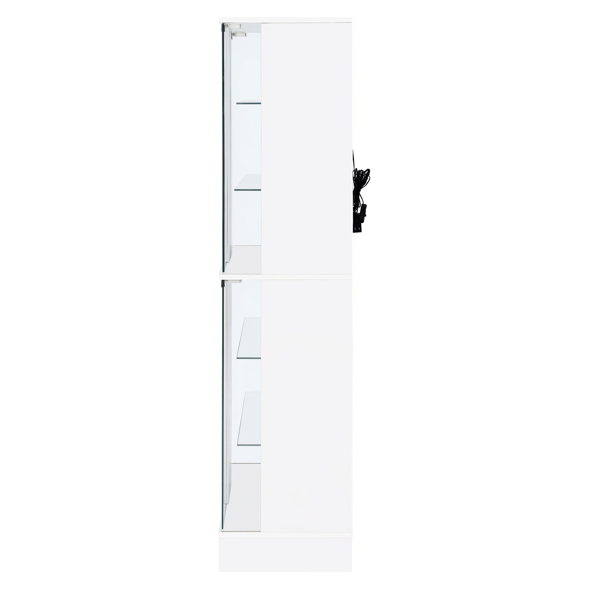  Coaster Furniture Cabra 950397 4-door LED Curio Display Cabinet - White High Gloss IMAGE 6