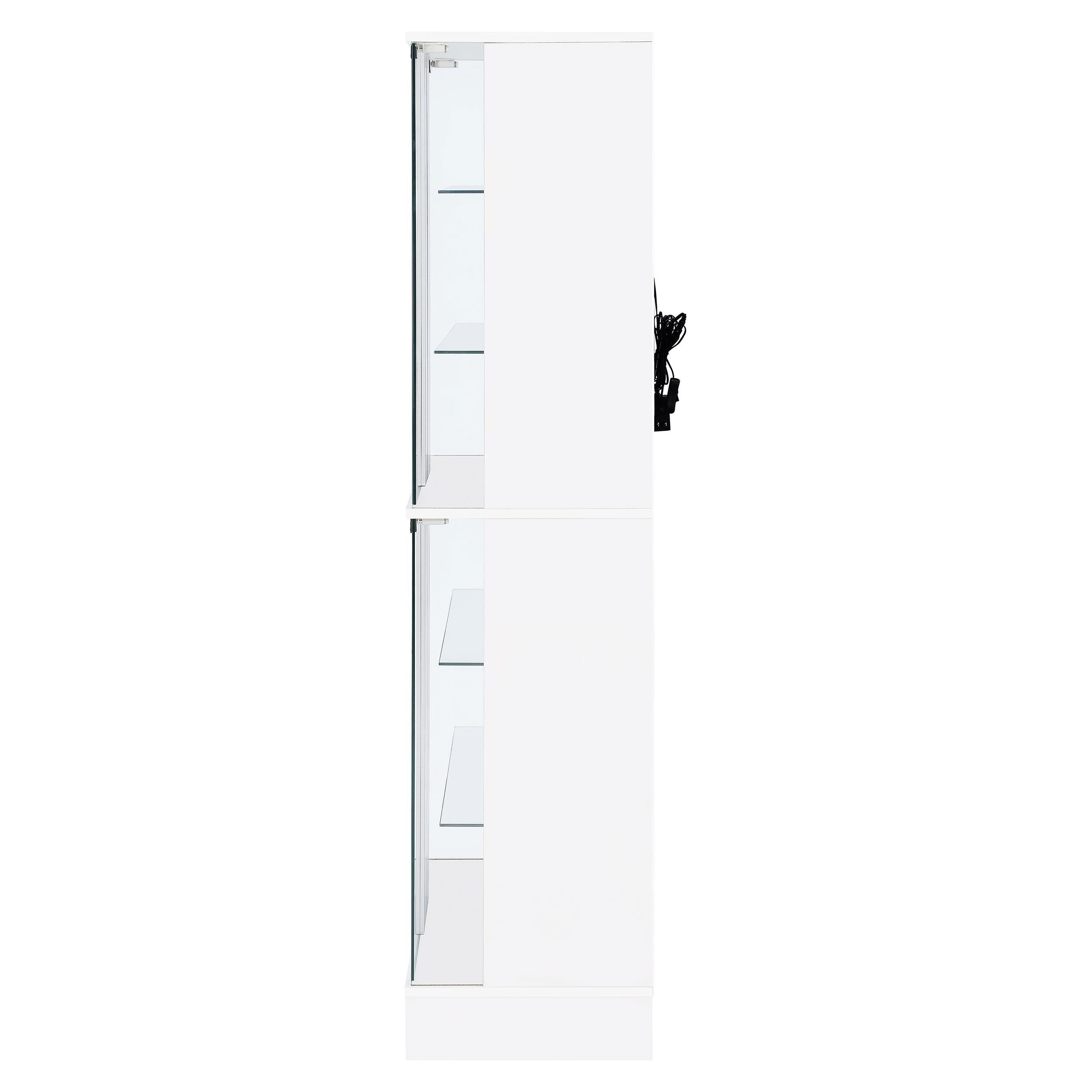  Coaster Furniture Cabra 950397 4-door LED Curio Display Cabinet - White High Gloss IMAGE 6