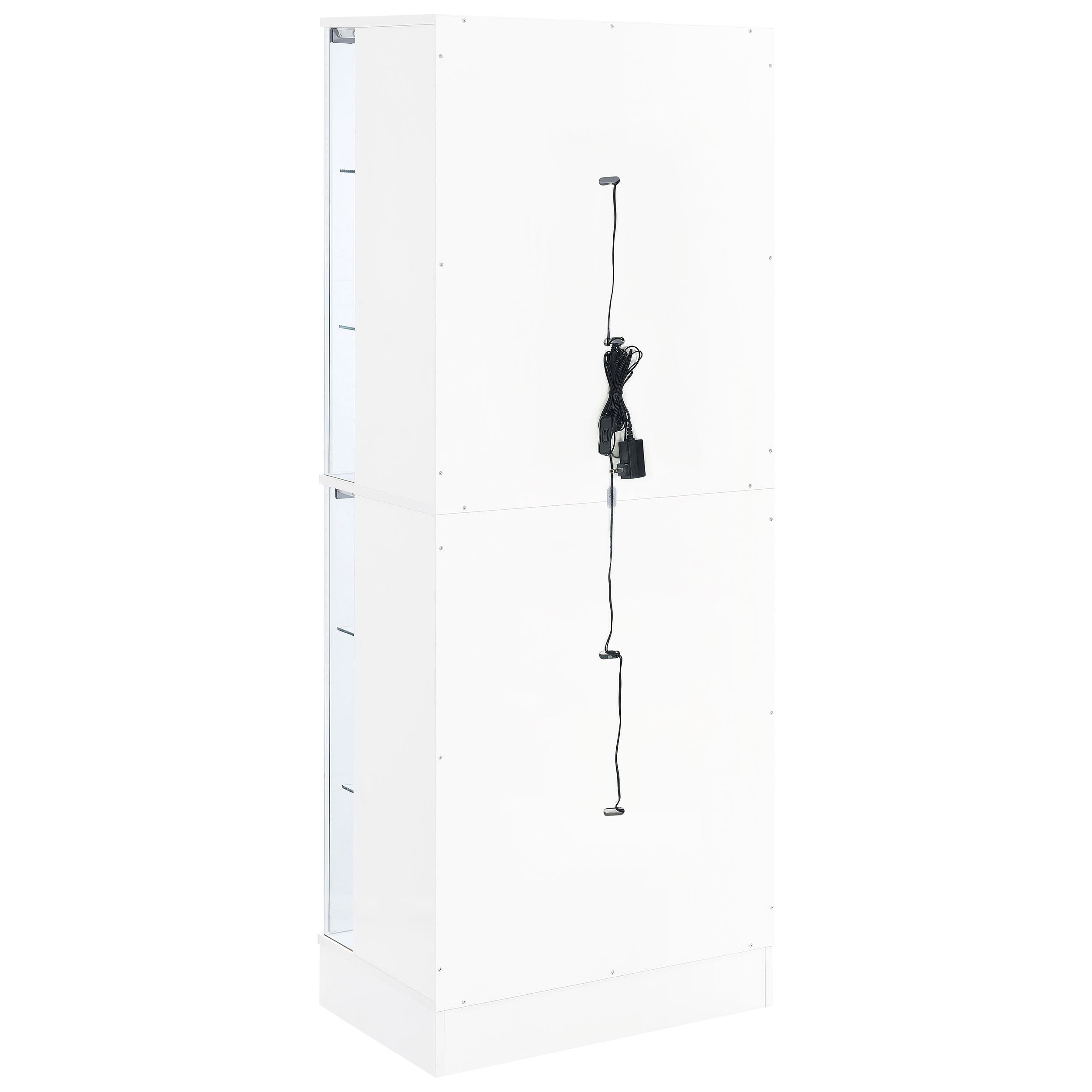  Coaster Furniture Cabra 950397 4-door LED Curio Display Cabinet - White High Gloss IMAGE 7