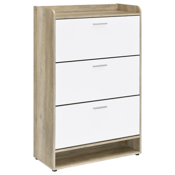  Coaster Furniture Denia 950403 3-tier Engineered Wood Shoe Cabinet - White IMAGE 1