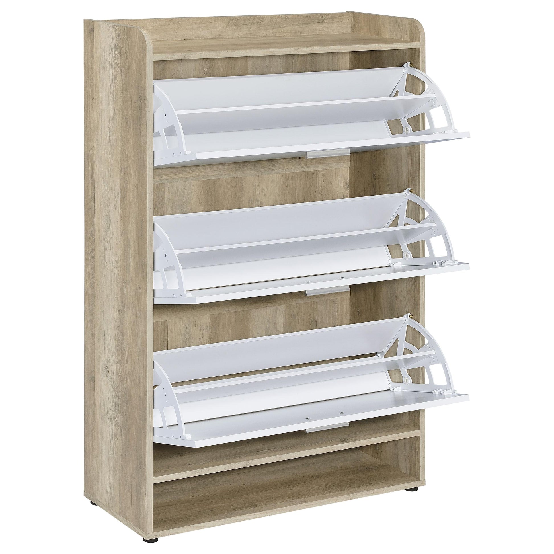  Coaster Furniture Denia 950403 3-tier Engineered Wood Shoe Cabinet - White IMAGE 4