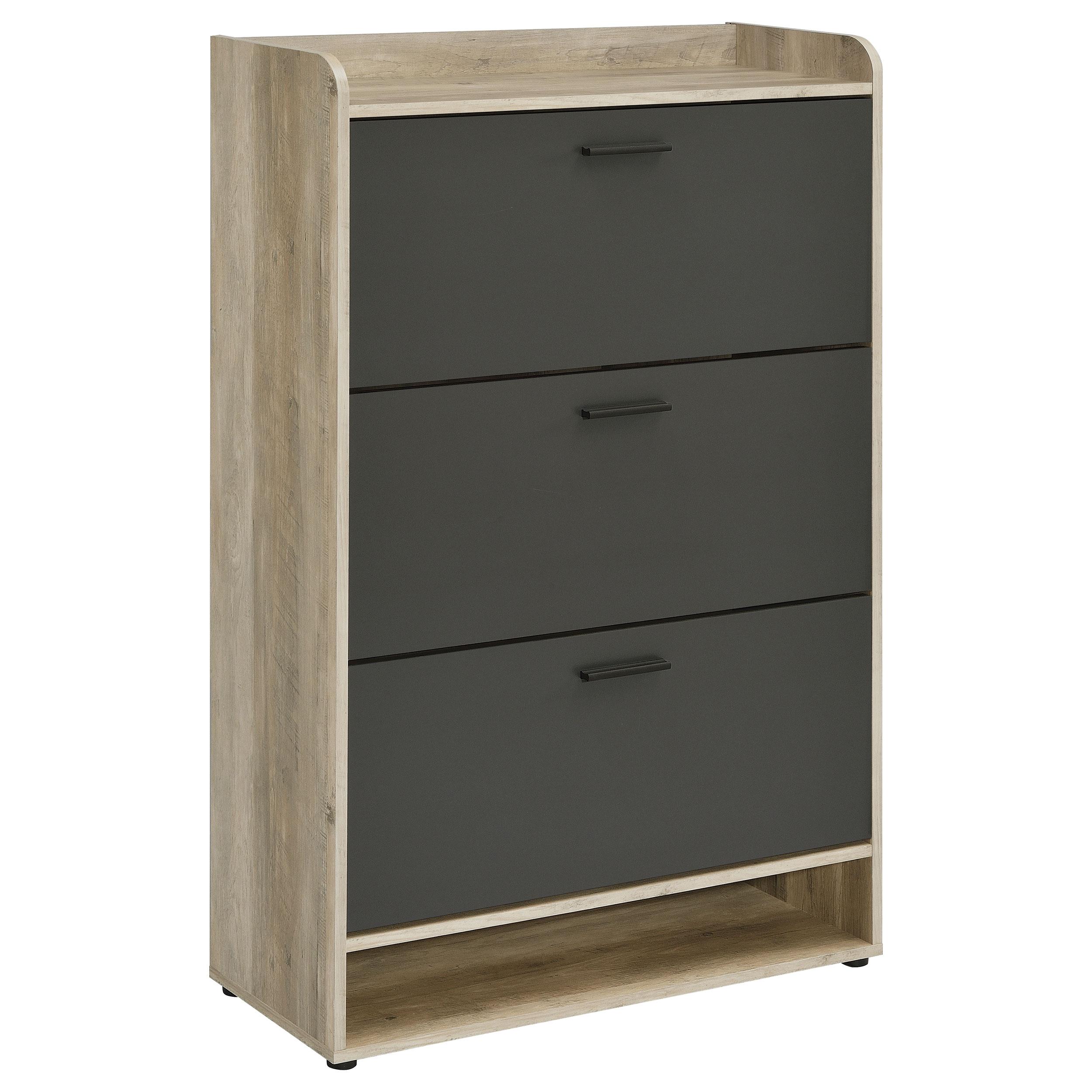  Coaster Furniture Denia 950404 3-tier Engineered Wood Shoe Cabinet - Grey IMAGE 1