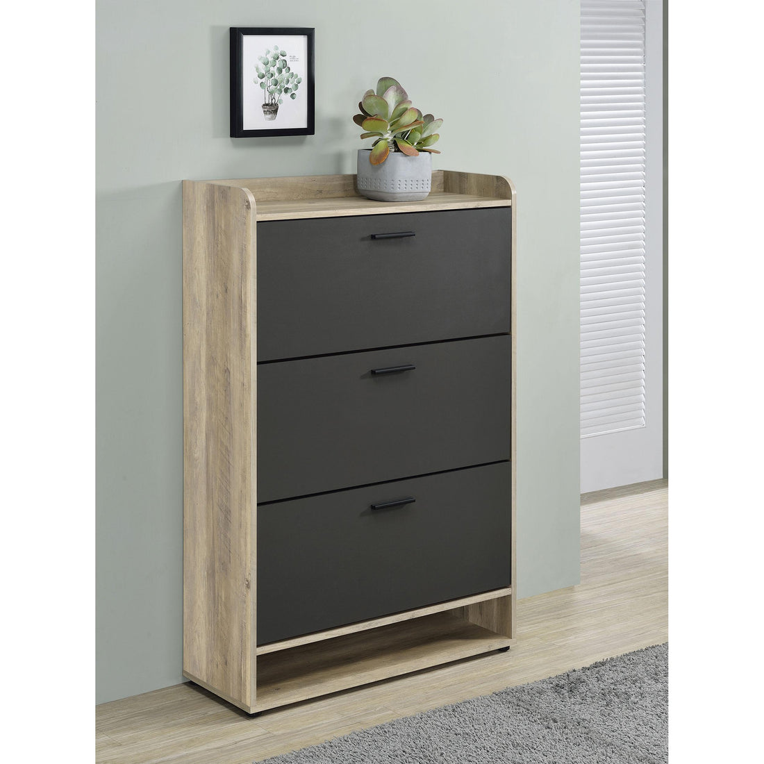  Coaster Furniture Denia 950404 3-tier Engineered Wood Shoe Cabinet - Grey IMAGE 1