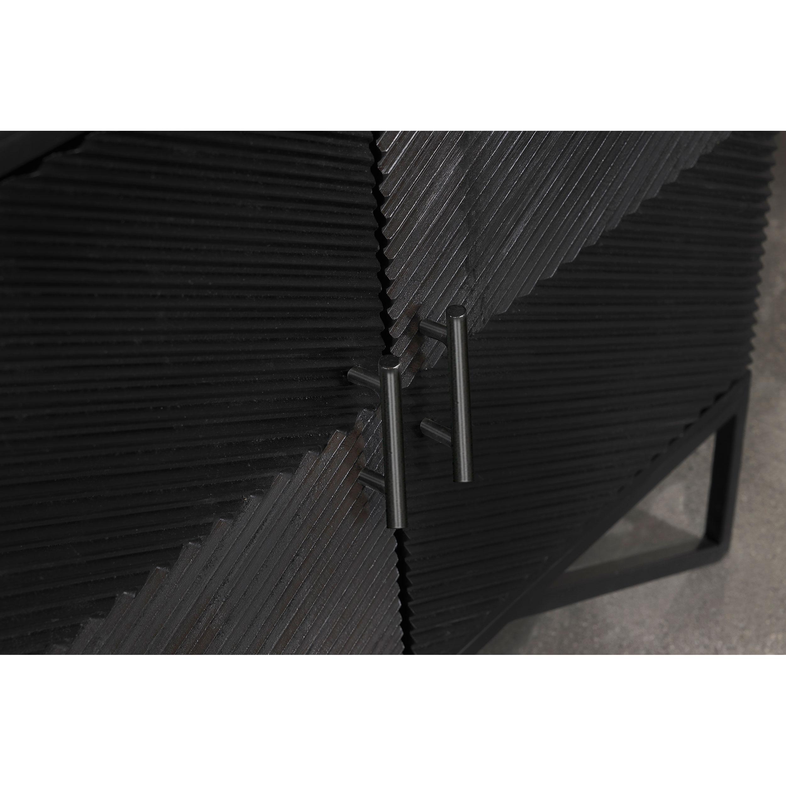  Coaster Furniture Riddell 959631 4-door Wood Reeding Accent Cabinet - Matte Black IMAGE 11