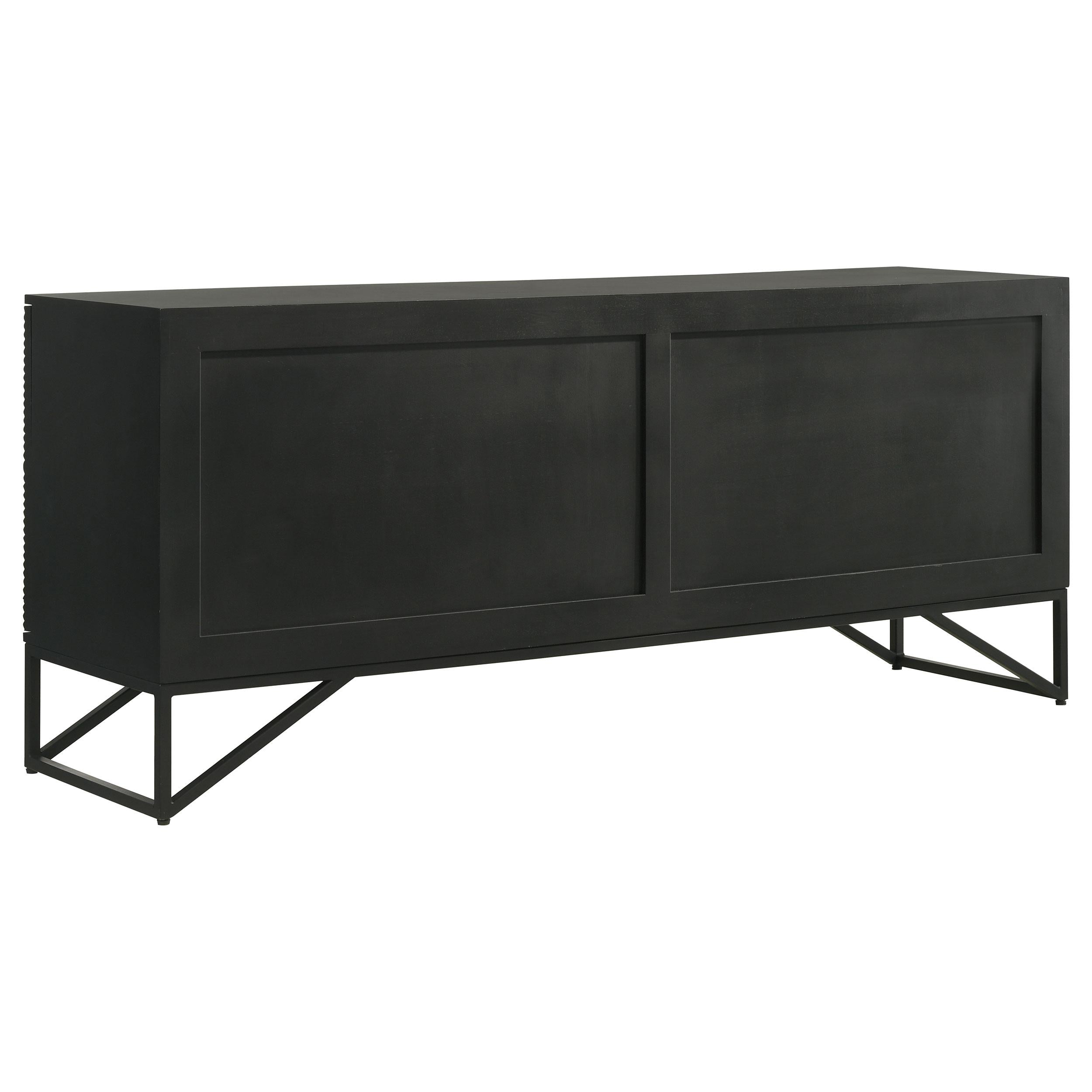  Coaster Furniture Riddell 959631 4-door Wood Reeding Accent Cabinet - Matte Black IMAGE 8