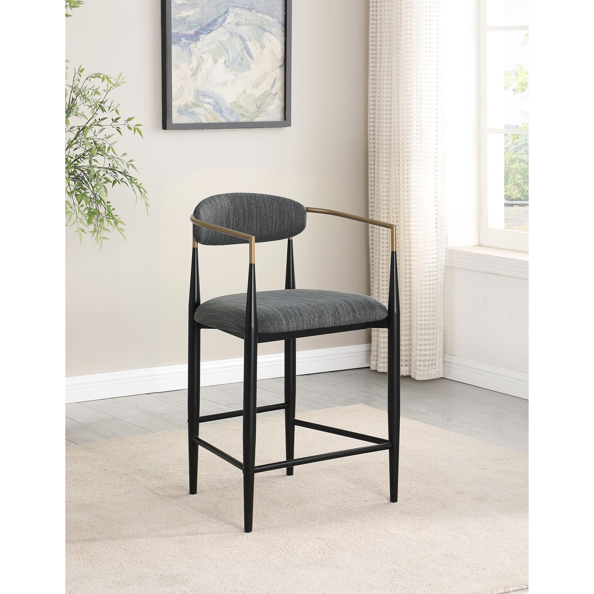 Coaster Furniture Tina 121186 Fabric Upholstered Counter Chair - Dark Grey IMAGE 8