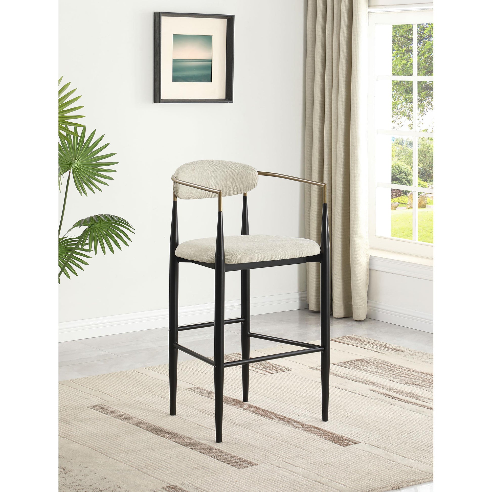  Coaster Furniture Tina 121187 Fabric Upholstered Bar Chair - Beige IMAGE 8