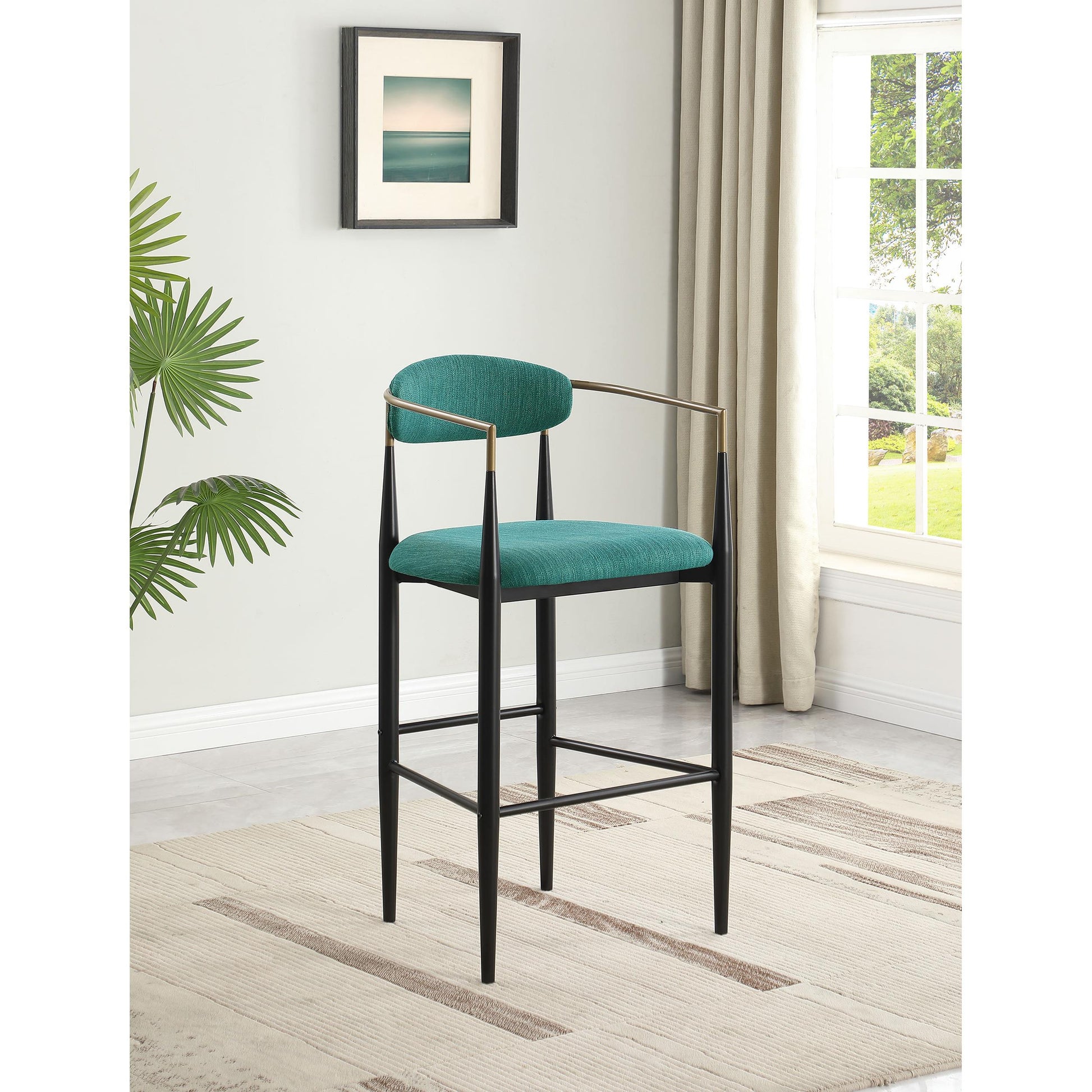  Coaster Furniture Tina 121188 Fabric Upholstered Bar Chair - Green IMAGE 8