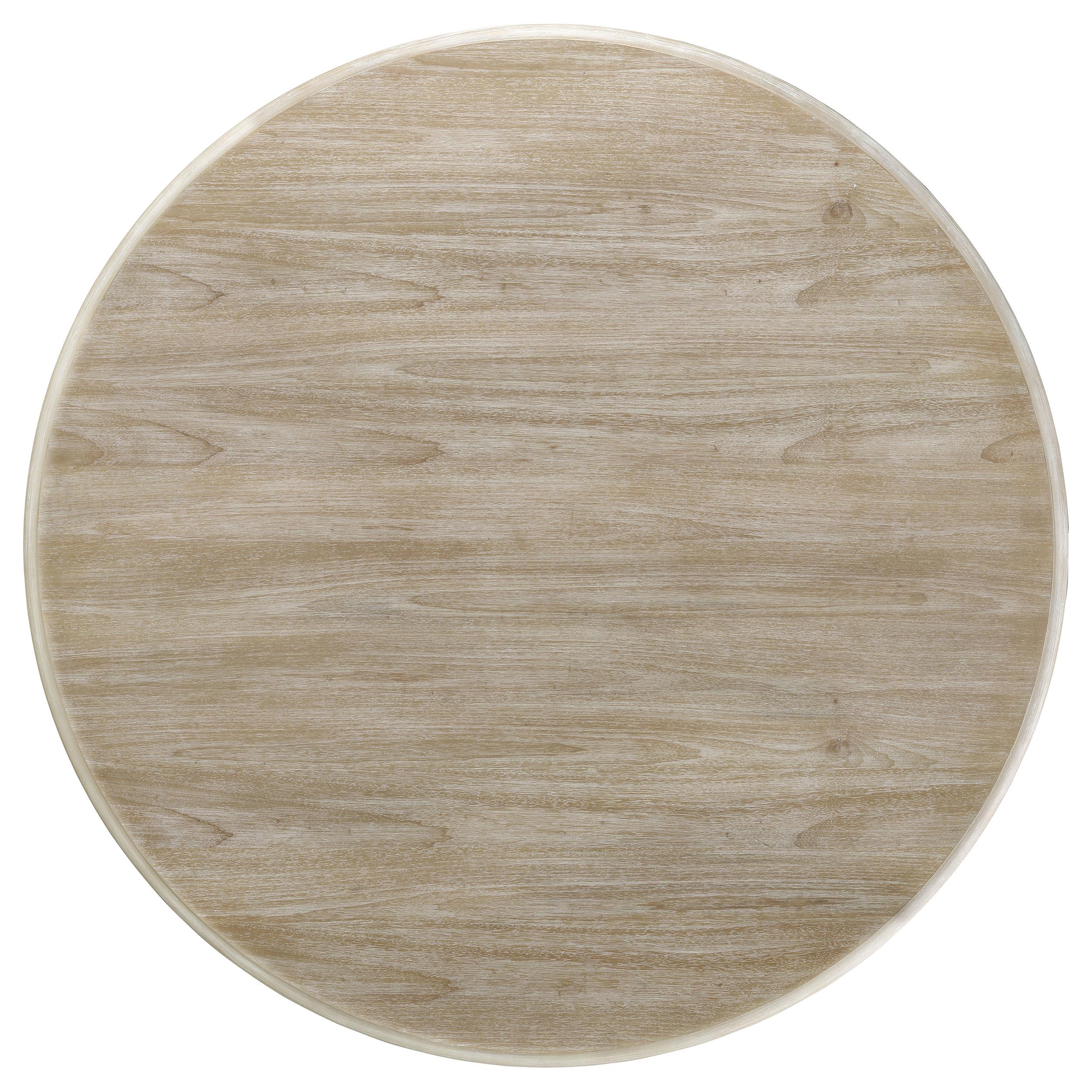  Coaster Furniture Trofello 123120 Round 60-inch Pedestal Dining Table - White Washed IMAGE 5