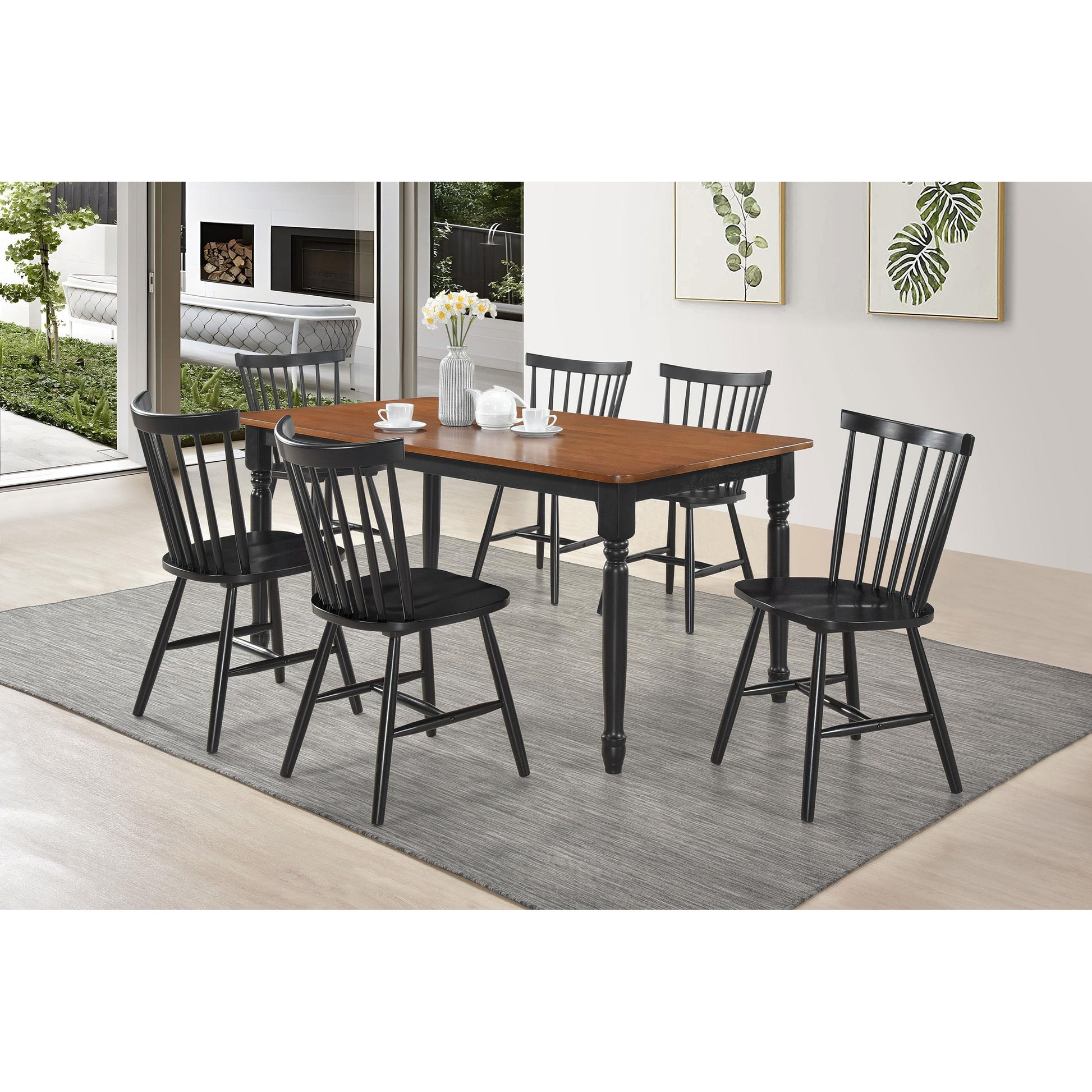  Coaster Furniture Hollyoak 183042 Windsor Wood Dining Side Chair - Black IMAGE 9