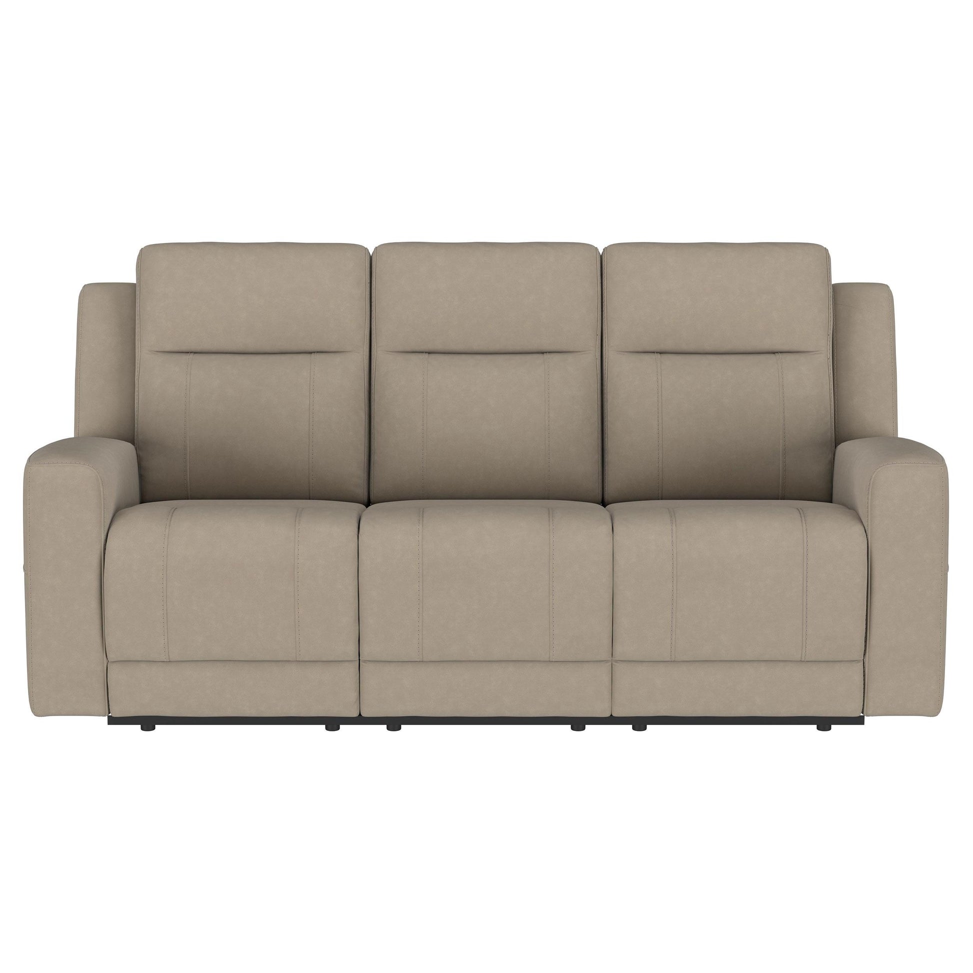  Coaster Furniture Brentwood 610281 Upholstered Motion Reclining Sofa - Taupe IMAGE 2