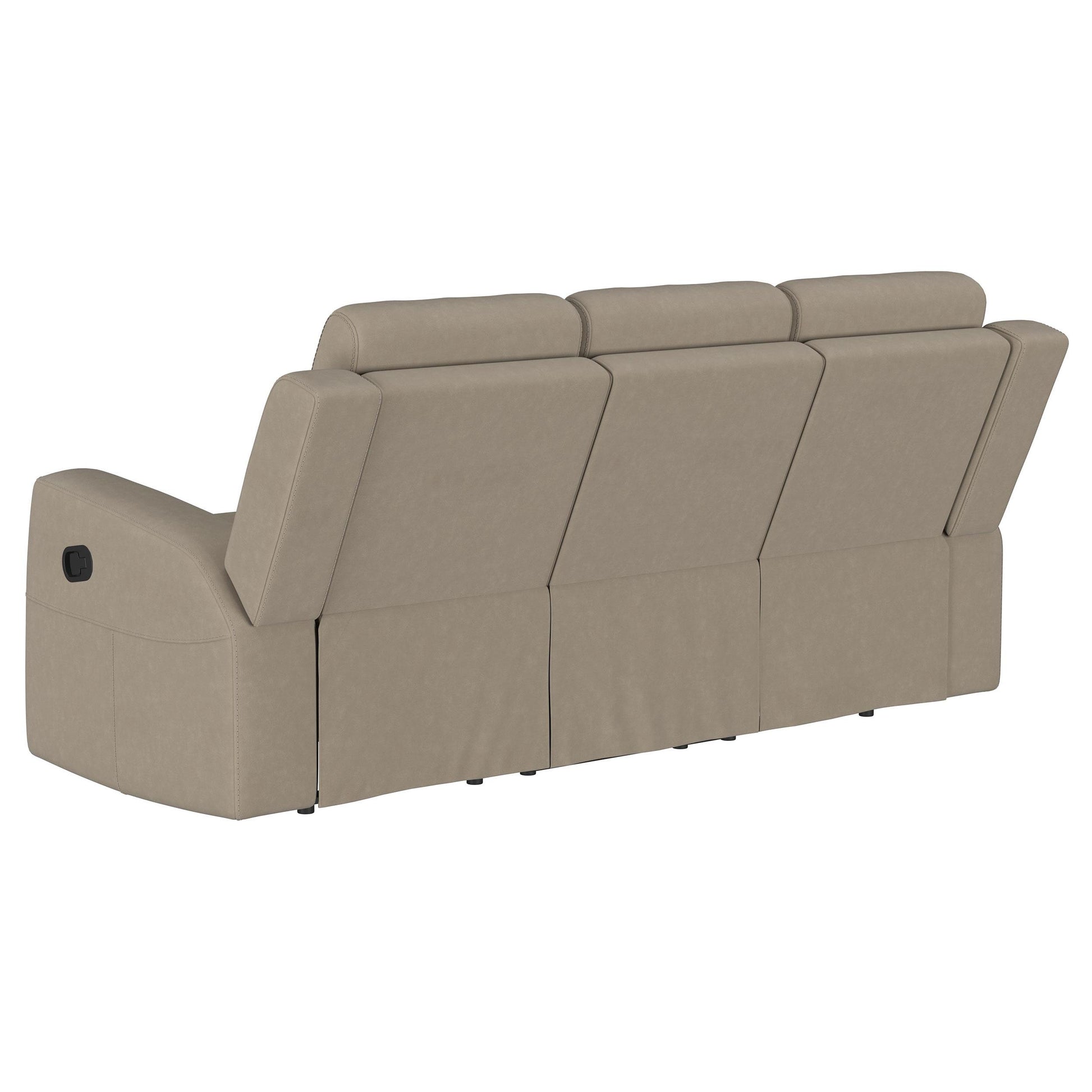  Coaster Furniture Brentwood 610281 Upholstered Motion Reclining Sofa - Taupe IMAGE 5