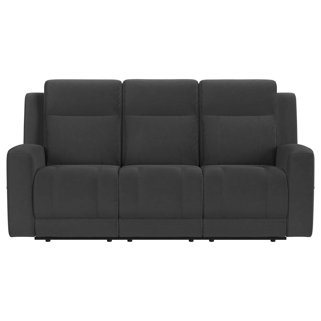  Coaster Furniture Brentwood 610284 Upholstered Motion Reclining Sofa - Dark Charcoal IMAGE 1
