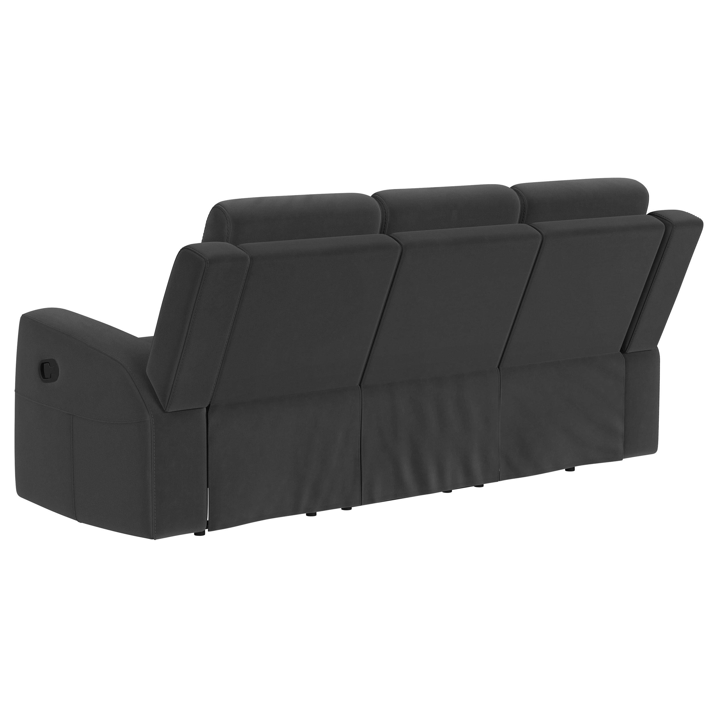 Coaster Furniture Brentwood 610284 Upholstered Motion Reclining Sofa - Dark Charcoal IMAGE 5