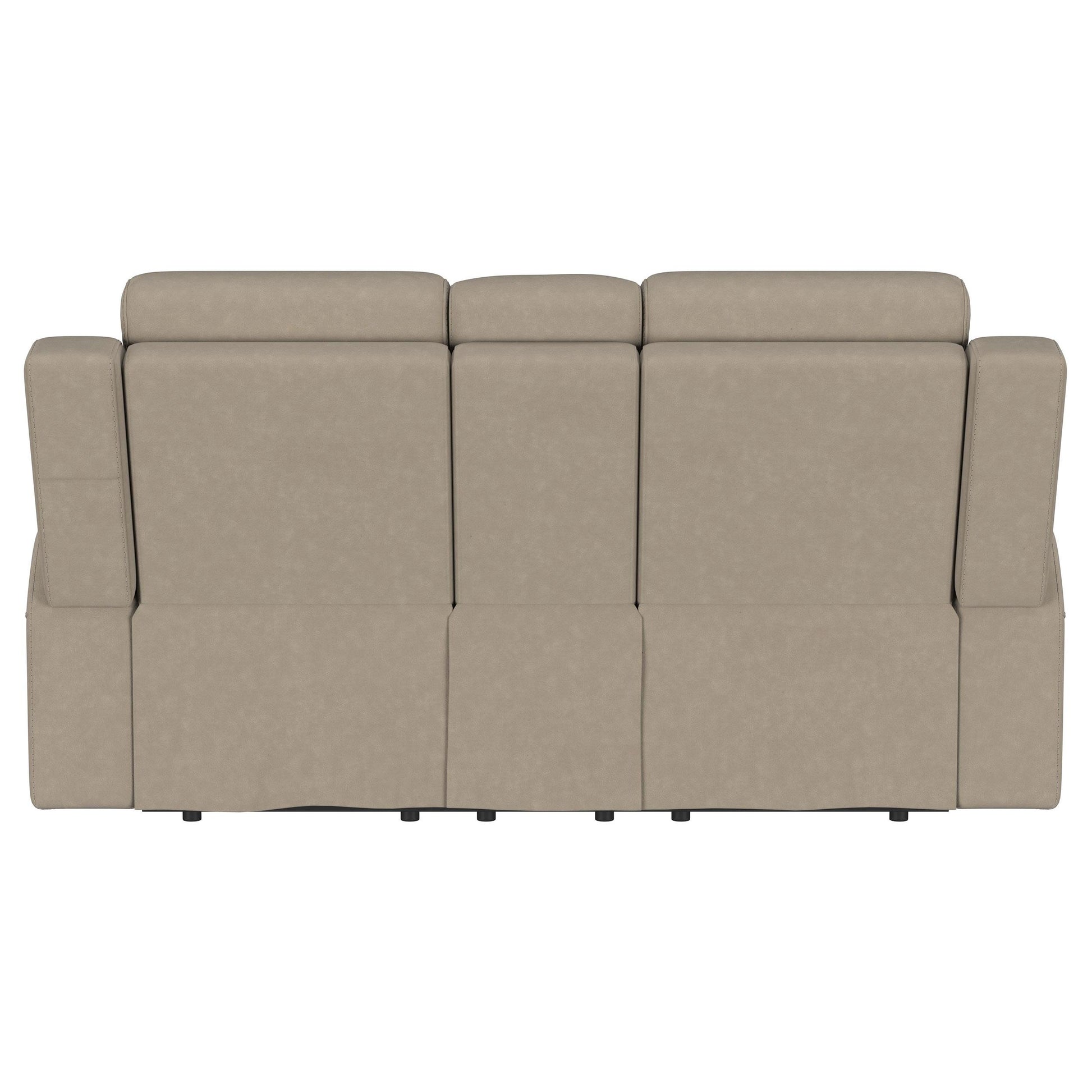  Coaster Furniture Brentwood 610282 Upholstered Motion Reclining Loveseat - Taupe IMAGE 7