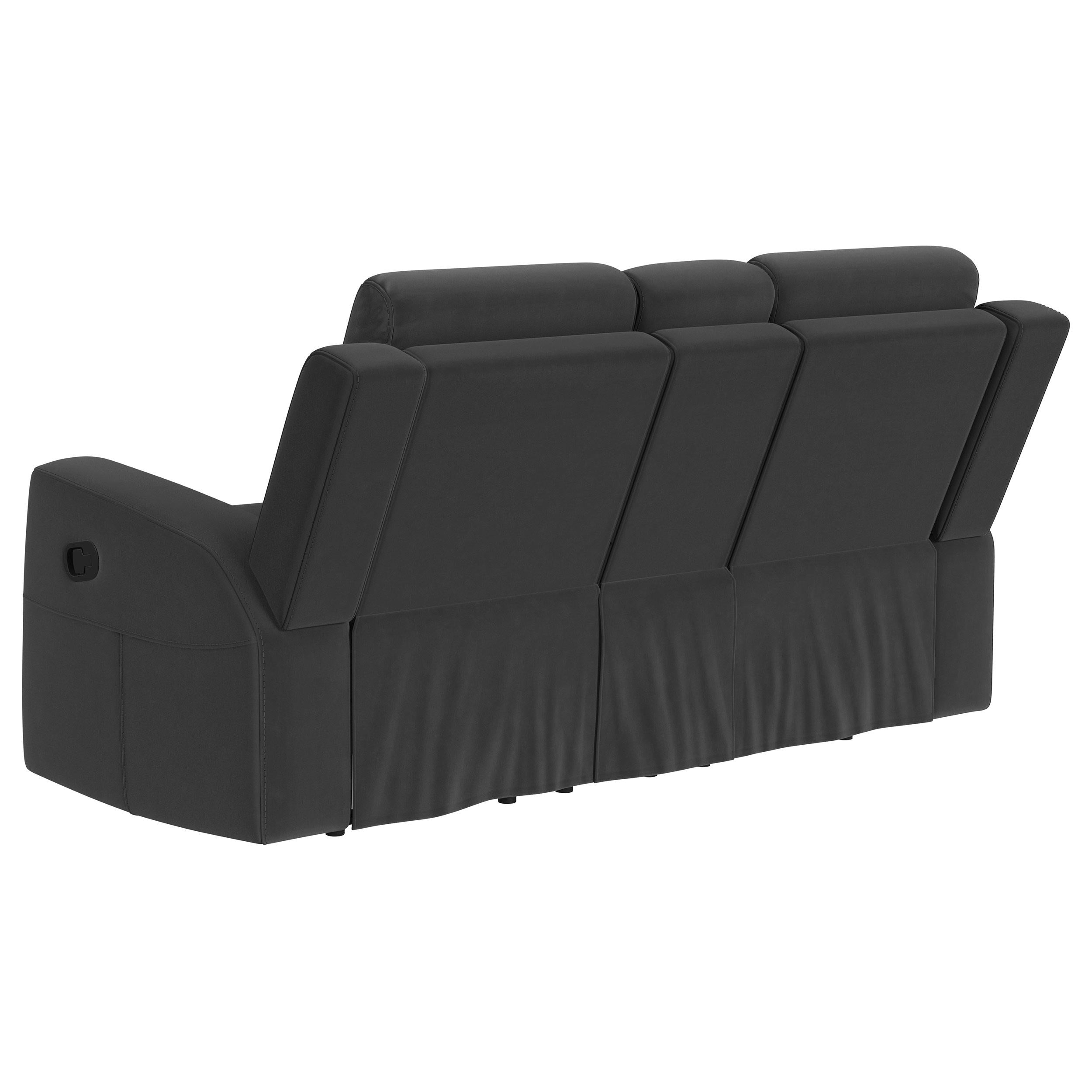  Coaster Furniture Brentwood 610285 Upholstered Reclining Loveseat - Dark Charcoal IMAGE 5