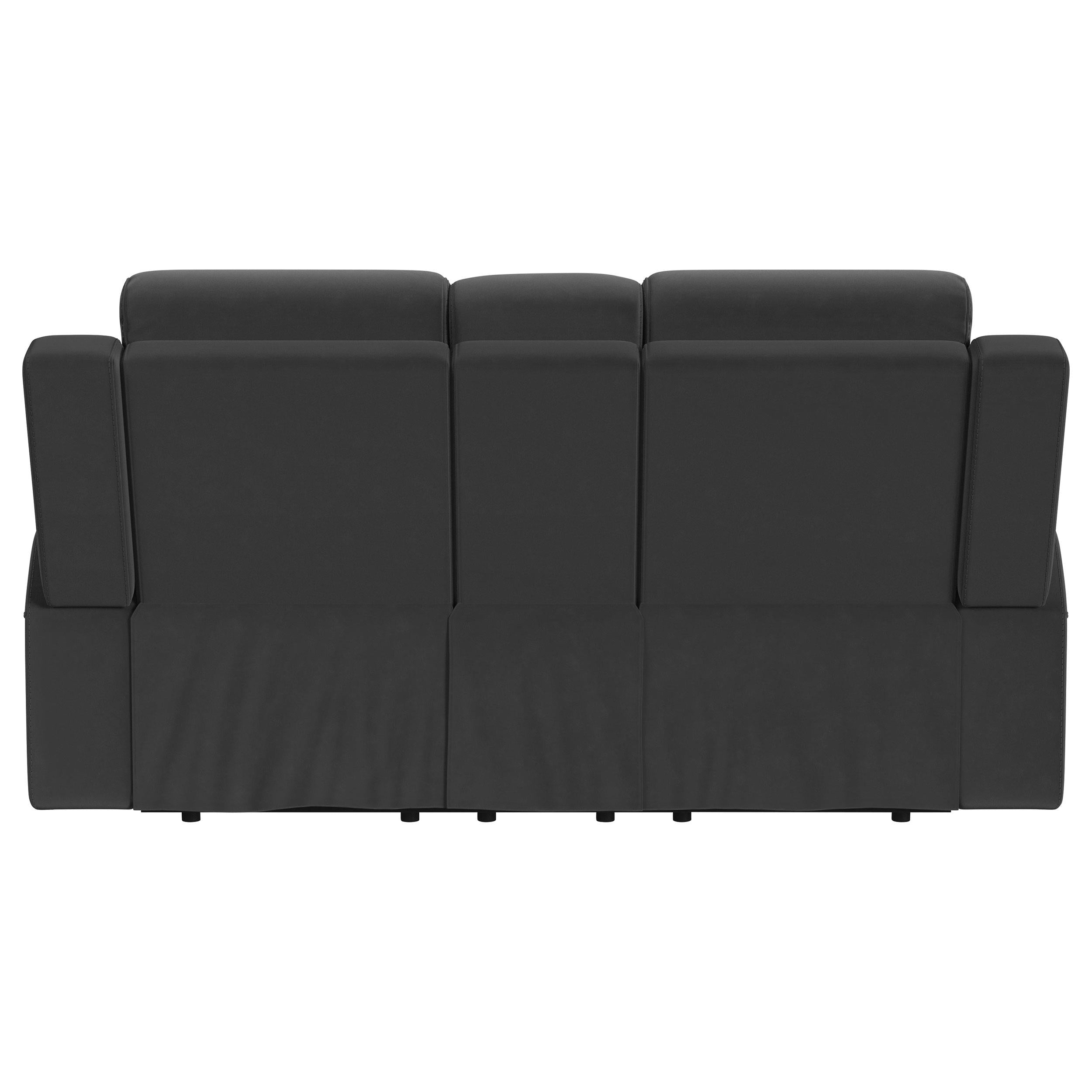  Coaster Furniture Brentwood 610285 Upholstered Reclining Loveseat - Dark Charcoal IMAGE 6