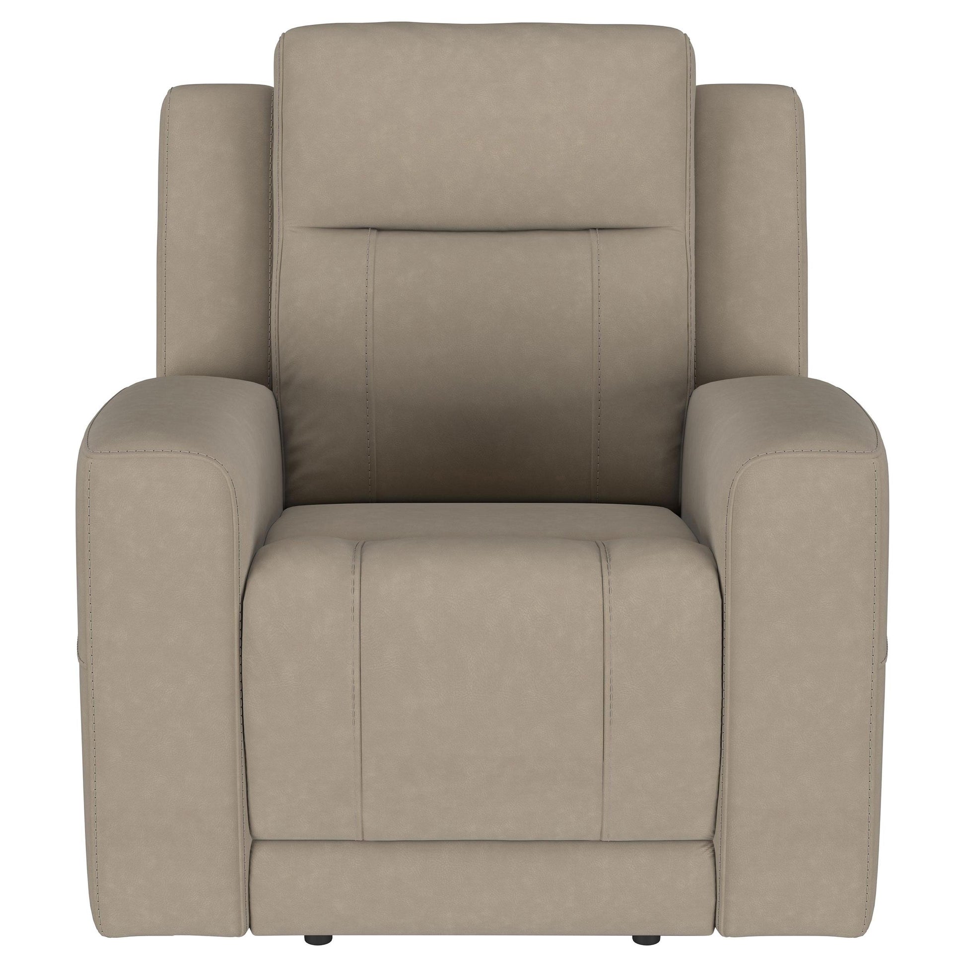 Coaster Furniture Brentwood 610283 Upholstered Recliner Chair - Taupe IMAGE 3