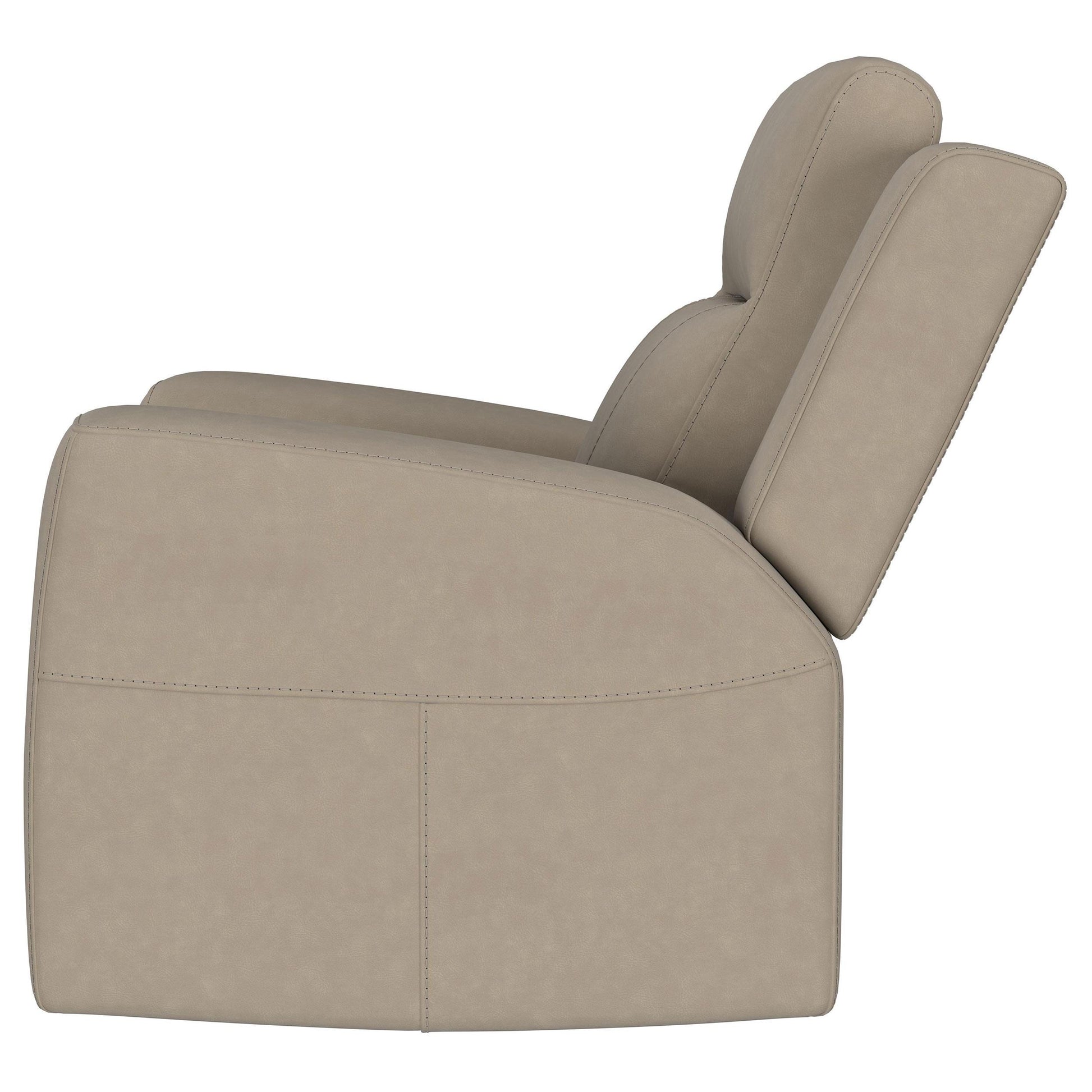  Coaster Furniture Brentwood 610283 Upholstered Recliner Chair - Taupe IMAGE 5