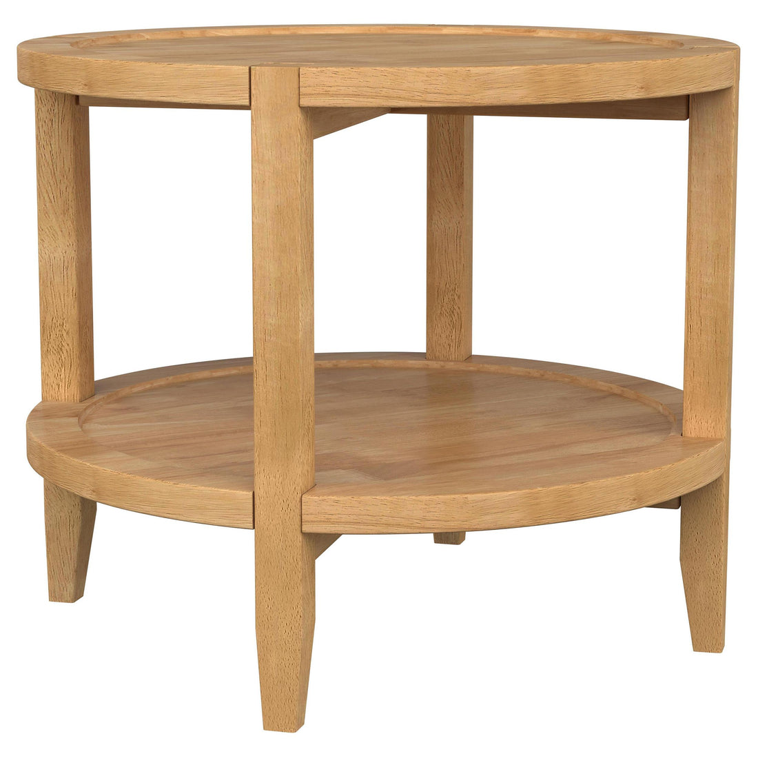  Coaster Furniture Camillo 709697 Round Solid Wood Side End Table - Maple Brown IMAGE 1
