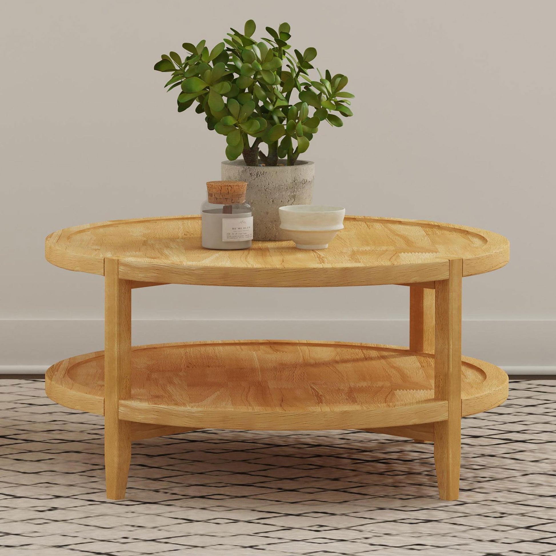  Coaster Furniture Camillo 709698 Round Solid Wood Coffee Table - Maple Brown IMAGE 6