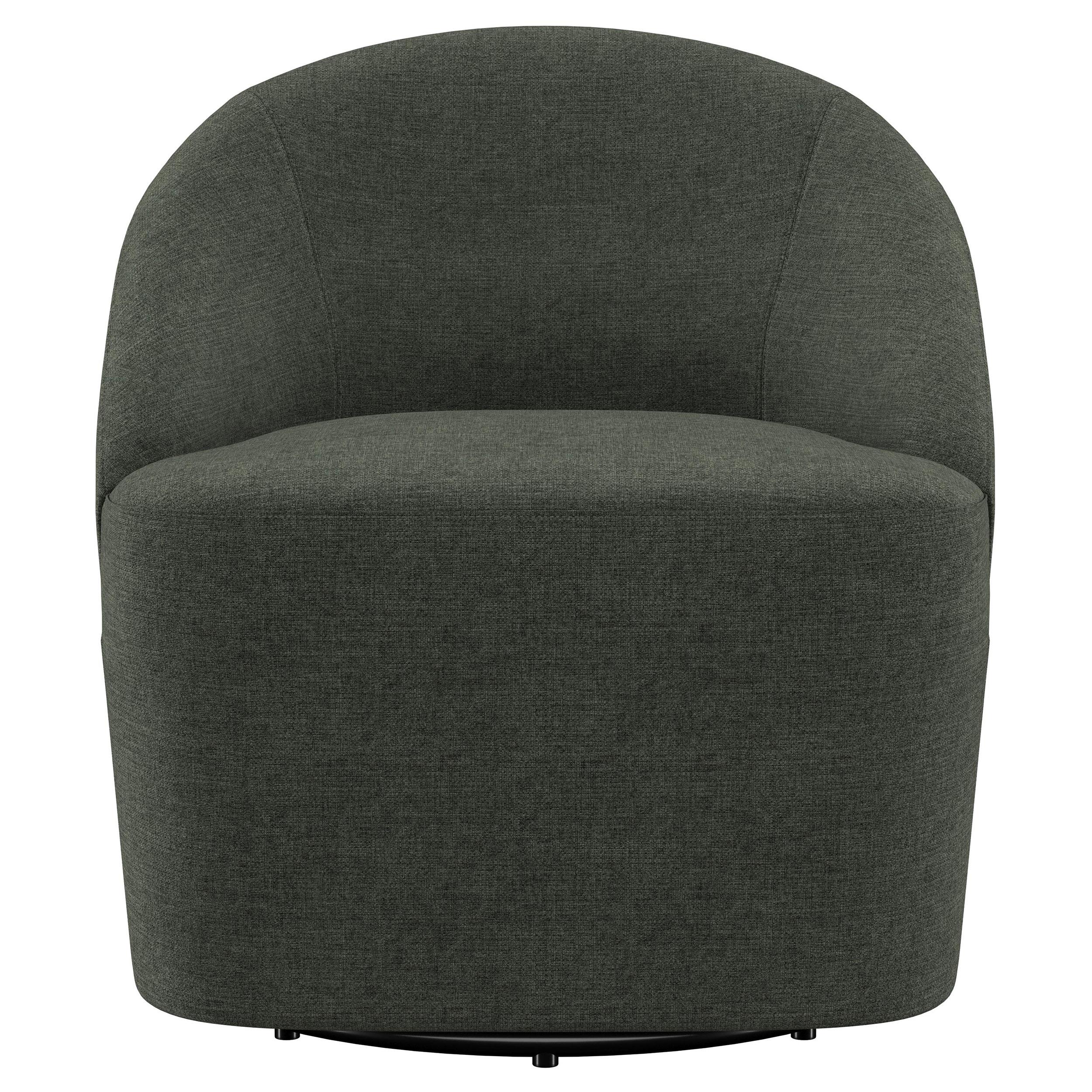  Coaster Furniture Leon 903075 Upholstered Barrel Accent Swivel Chair - Hunter Green IMAGE 2