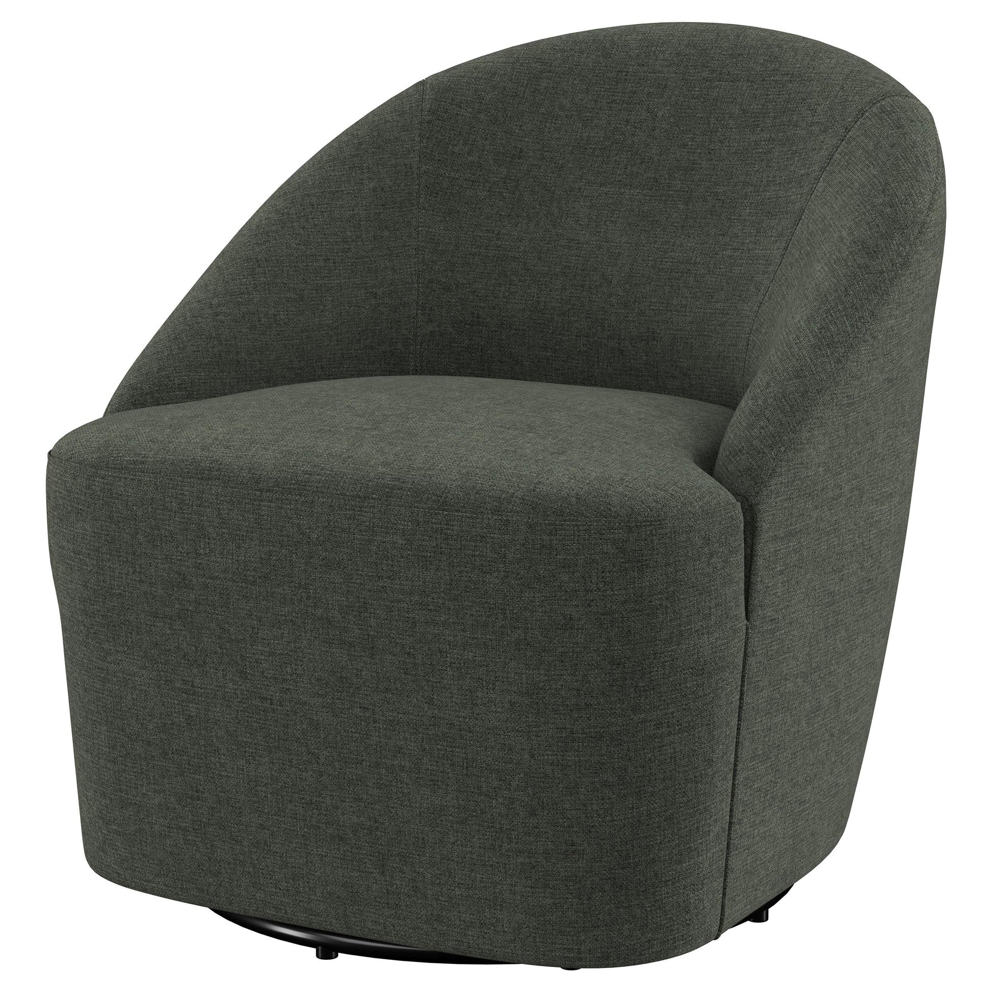  Coaster Furniture Leon 903075 Upholstered Barrel Accent Swivel Chair - Hunter Green IMAGE 3