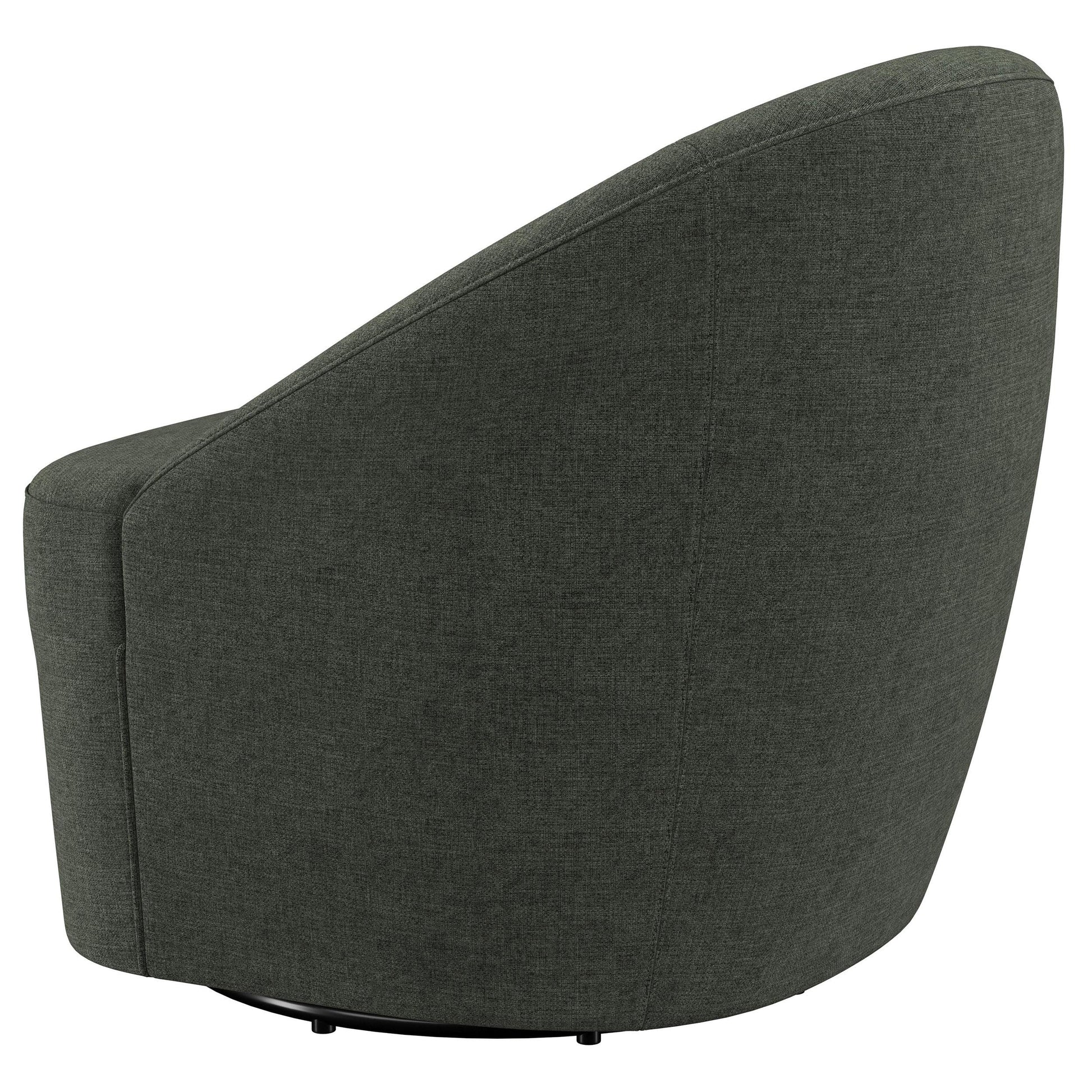  Coaster Furniture Leon 903075 Upholstered Barrel Accent Swivel Chair - Hunter Green IMAGE 5
