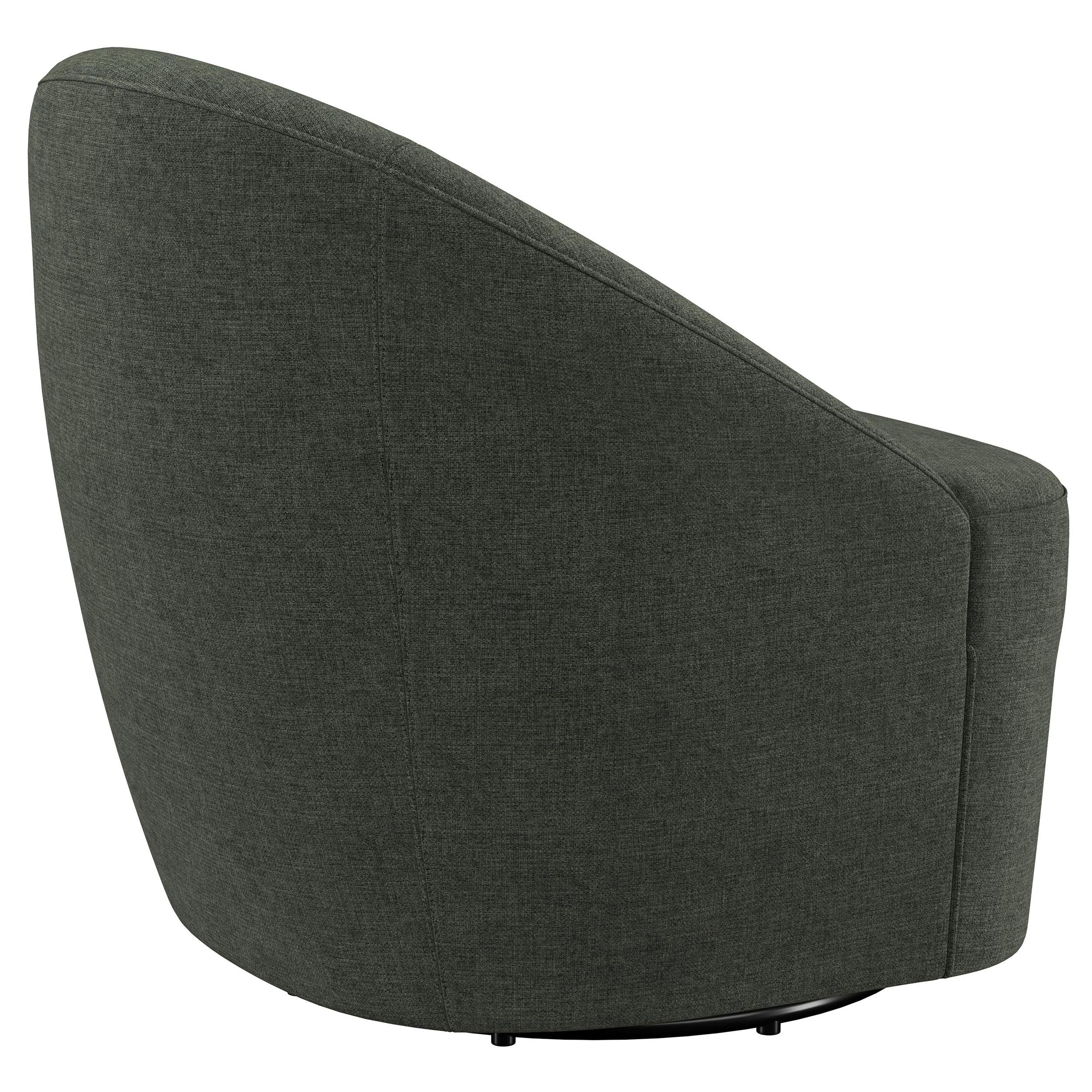  Coaster Furniture Leon 903075 Upholstered Barrel Accent Swivel Chair - Hunter Green IMAGE 7