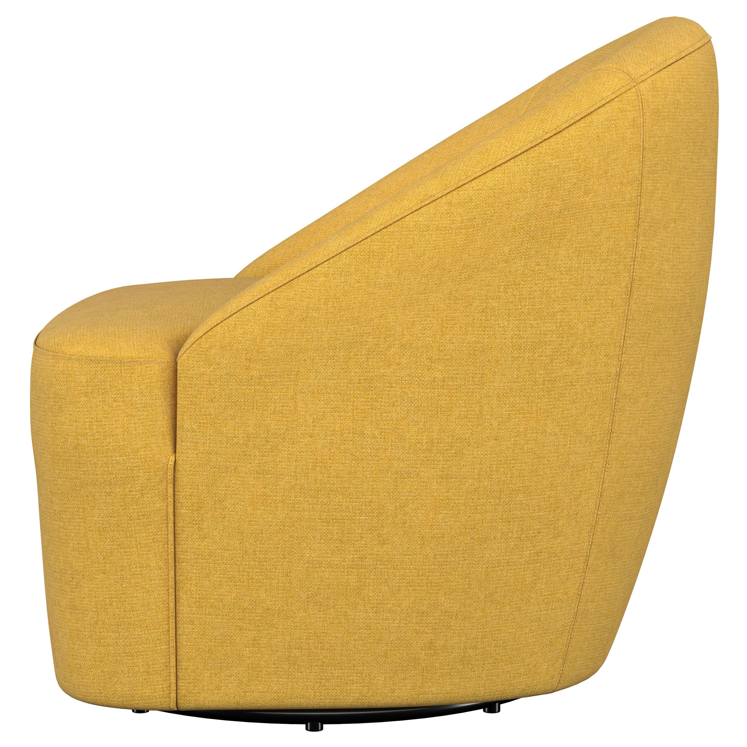  Coaster Furniture Leon 903076 Upholstered Barrel Accent Swivel Chair - Mustard Yellow IMAGE 4