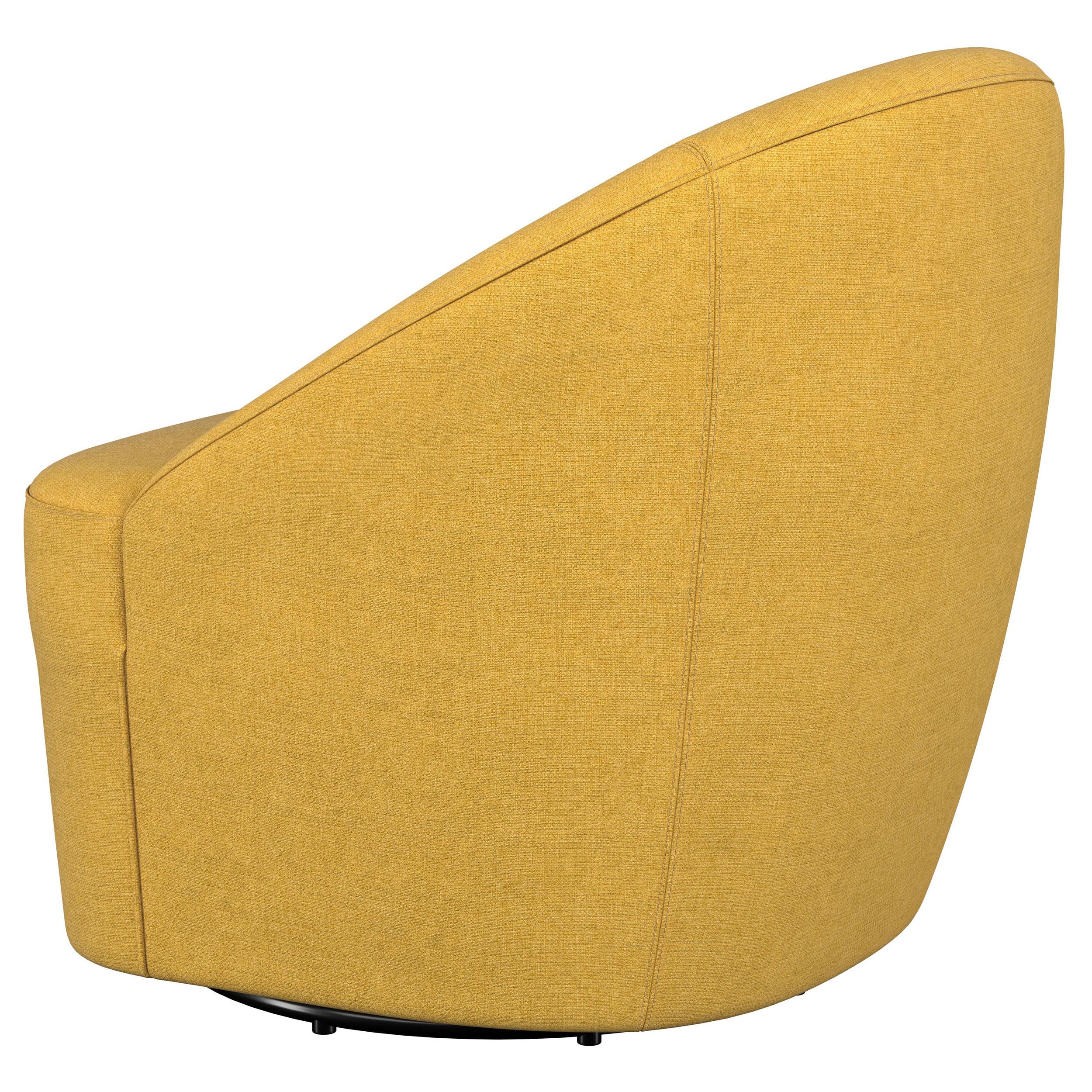  Coaster Furniture Leon 903076 Upholstered Barrel Accent Swivel Chair - Mustard Yellow IMAGE 5
