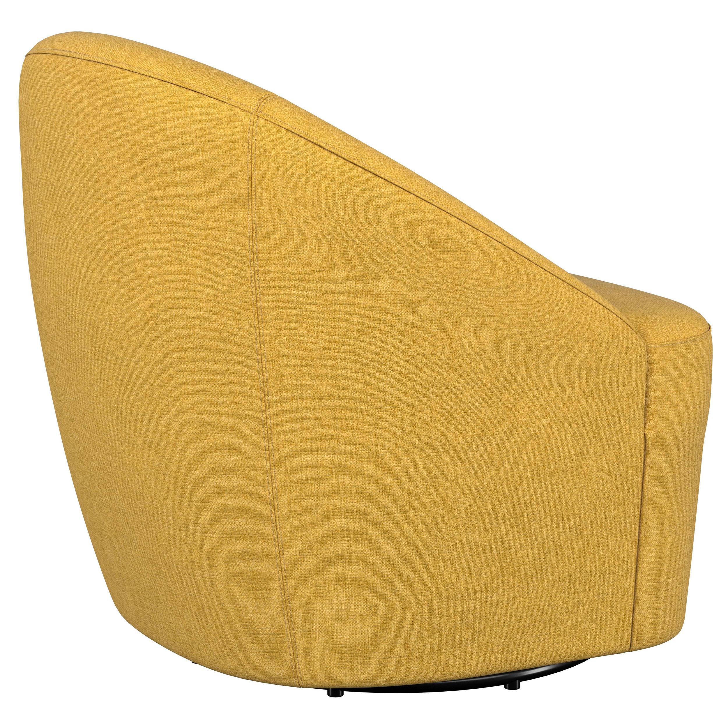  Coaster Furniture Leon 903076 Upholstered Barrel Accent Swivel Chair - Mustard Yellow IMAGE 7