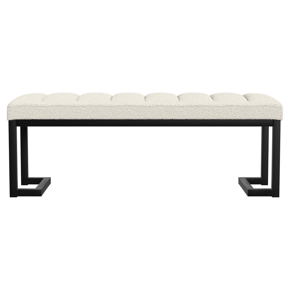  Coaster Furniture Mesa 907514 Boucle Upholstered Tufted Accent Bench - Vanilla IMAGE 1