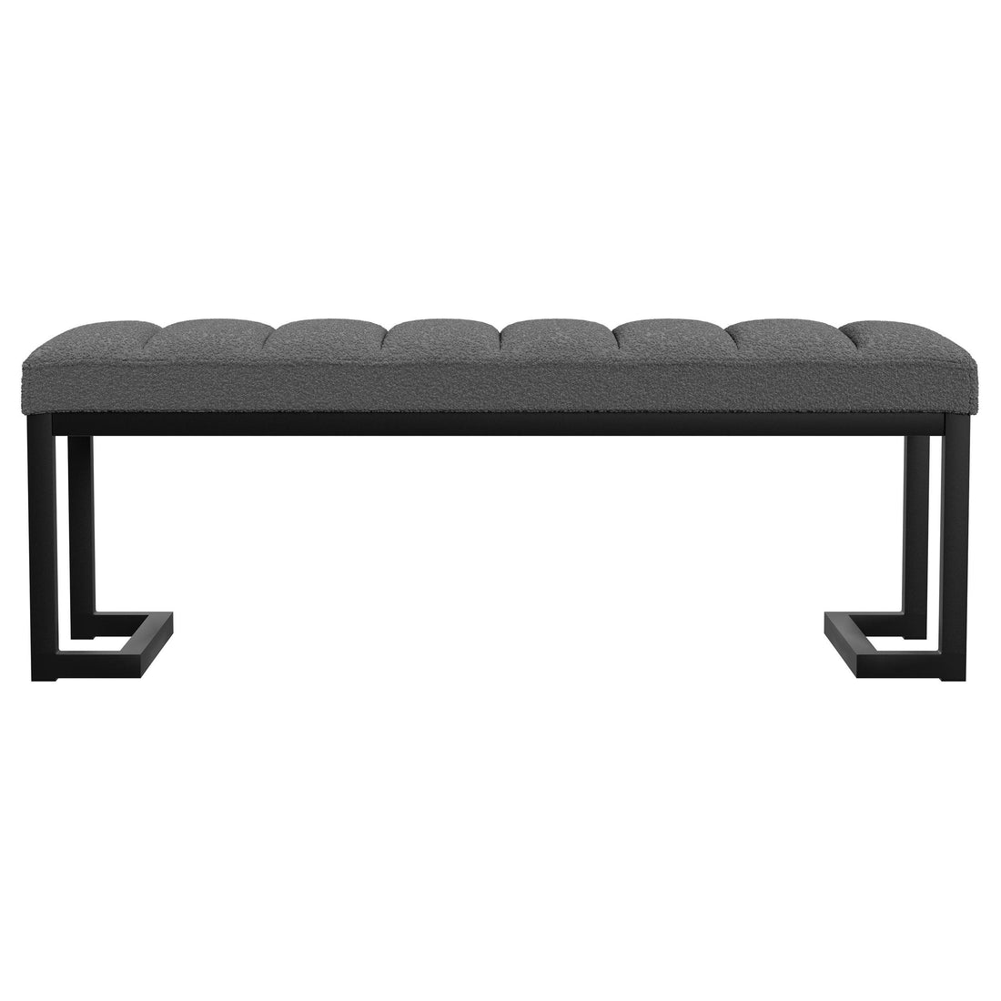  Coaster Furniture Mesa 907516 Boucle Upholstered Tufted Accent Bench - Charcoal IMAGE 1