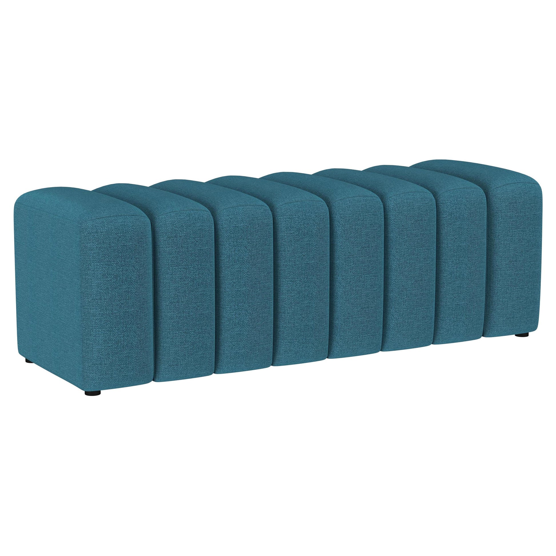  Coaster Furniture Summer 910293 Fabric Upholstered Tufted Accent Bench - Peacock Blue IMAGE 1