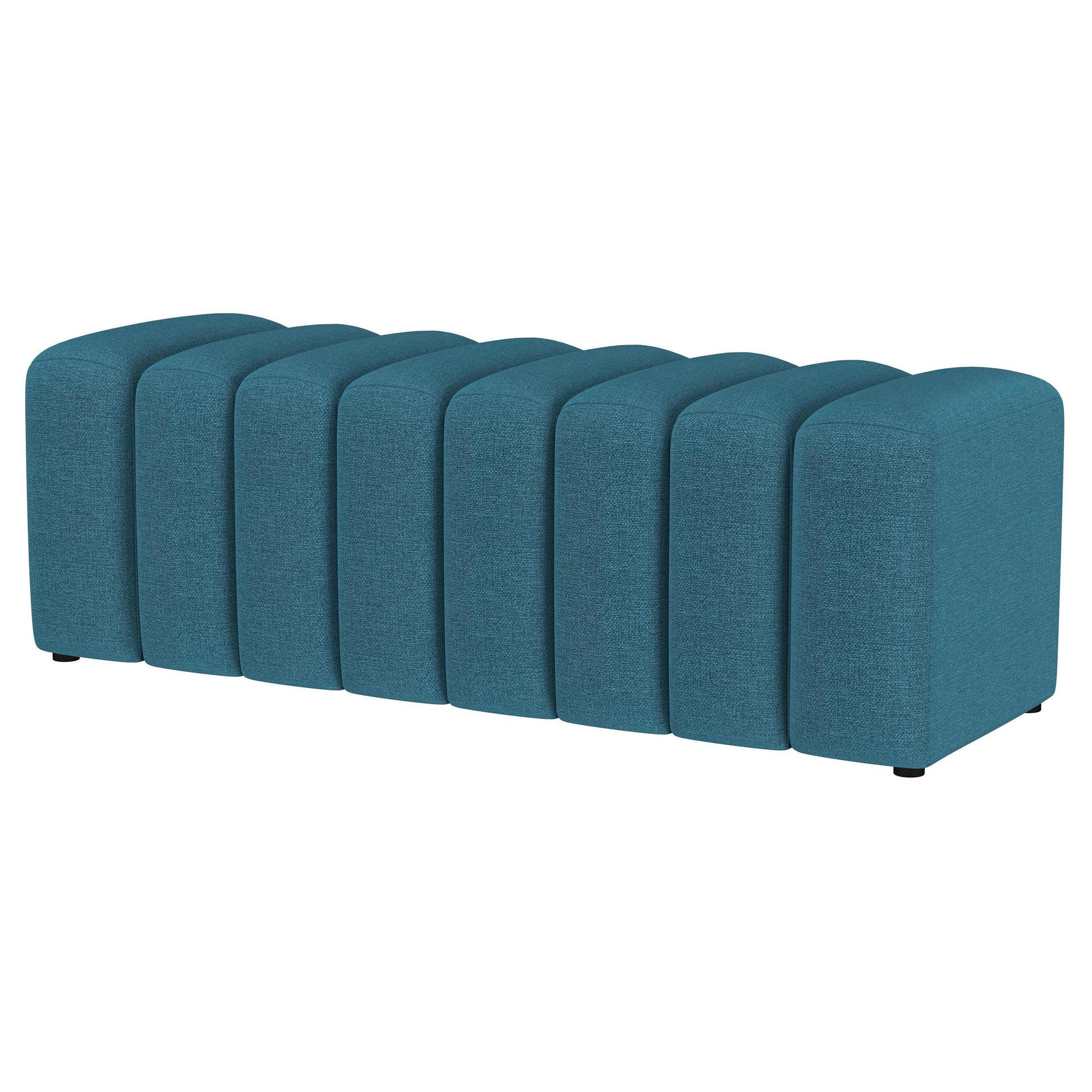  Coaster Furniture Summer 910293 Fabric Upholstered Tufted Accent Bench - Peacock Blue IMAGE 3