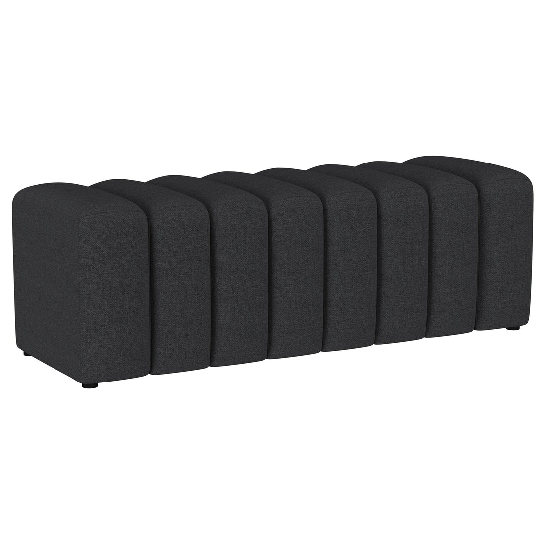  Coaster Furniture Summer 910294 Fabric Upholstered Tufted Accent Bench - Charcoal IMAGE 1