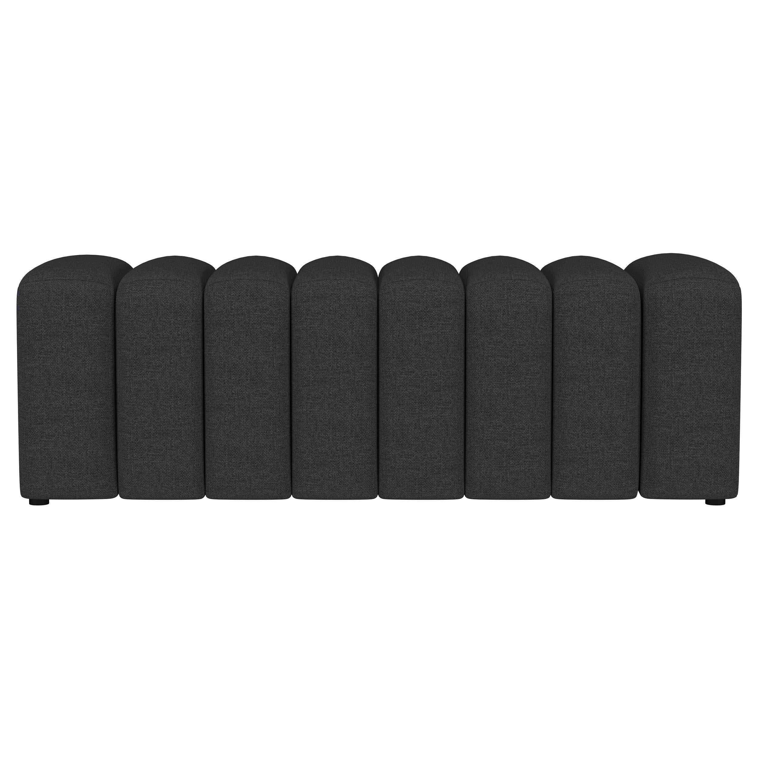  Coaster Furniture Summer 910294 Fabric Upholstered Tufted Accent Bench - Charcoal IMAGE 2