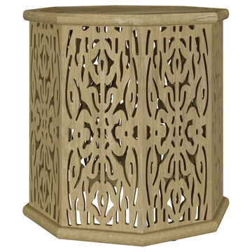  Coaster Furniture Torres 931148 Octagonal Solid Mango Wood Side Table - Natural Brown IMAGE 1