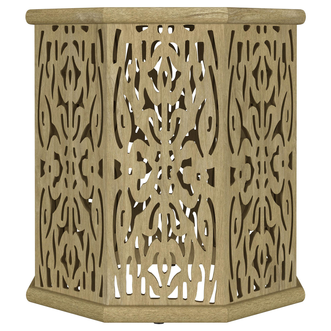  Coaster Furniture Torres 931148 Octagonal Solid Mango Wood Side Table - Natural Brown IMAGE 1