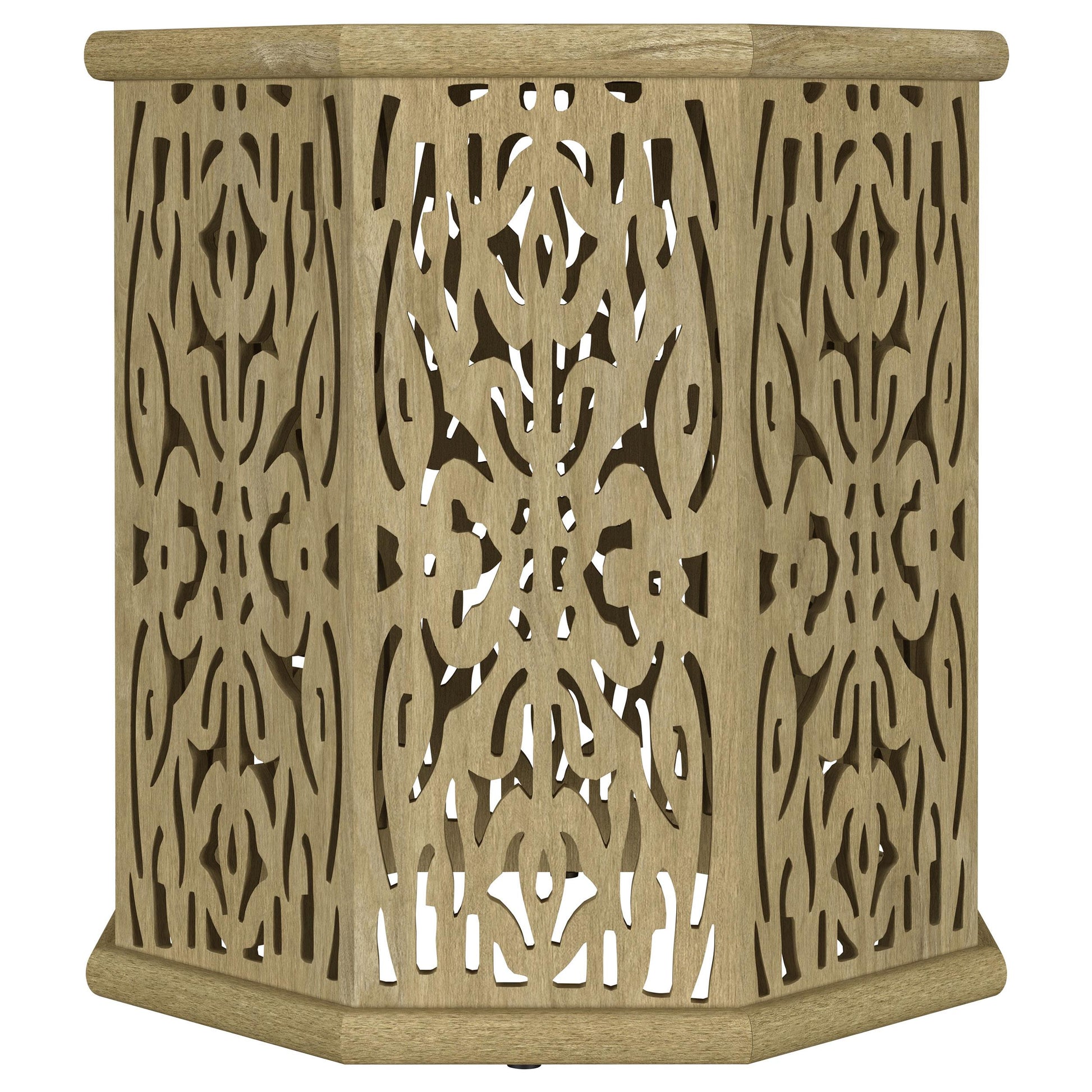  Coaster Furniture Torres 931148 Octagonal Solid Mango Wood Side Table - Natural Brown IMAGE 2