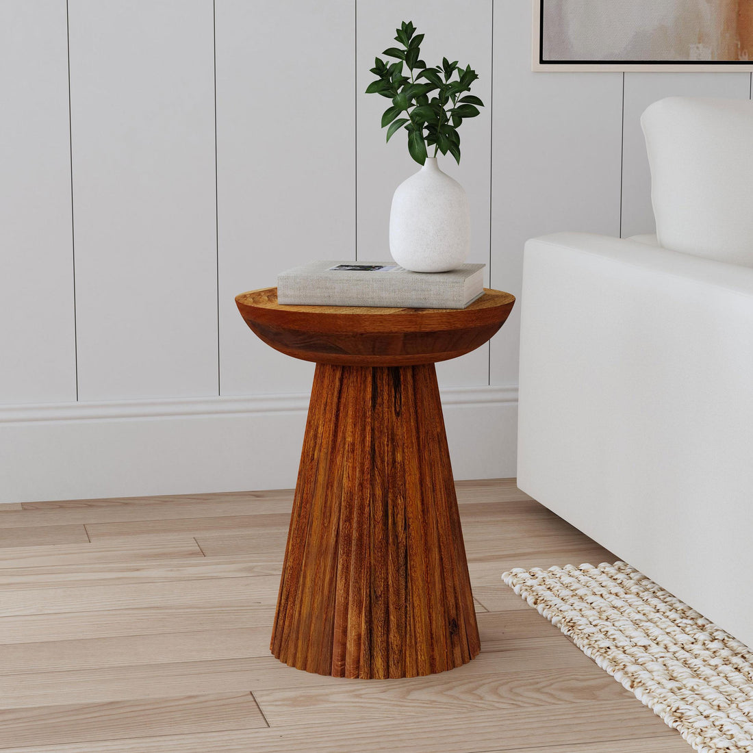  Coaster Furniture Aureo 931155 Round Solid Wood Accent Side Table - Wild Honey IMAGE 1
