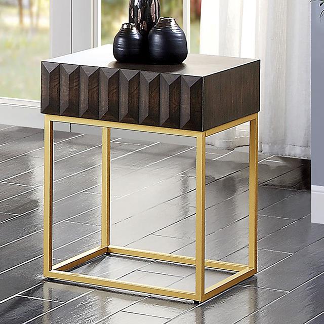  Furniture of America Augsburg CM4545WN-ST Side Table IMAGE 1