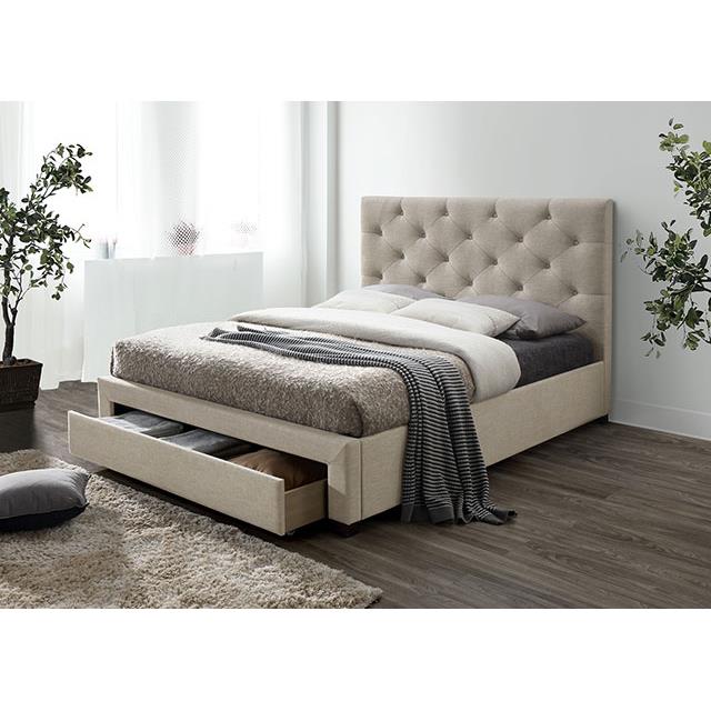  Color_Beige  Size_Queen  --  Sybella CM7218BG-Q Queen Bed IMAGE 2