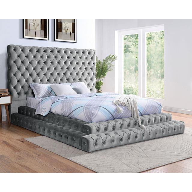  Color_Grey  Size_King  -- Stefania CM7227GY-EK King Bed IMAGE 3