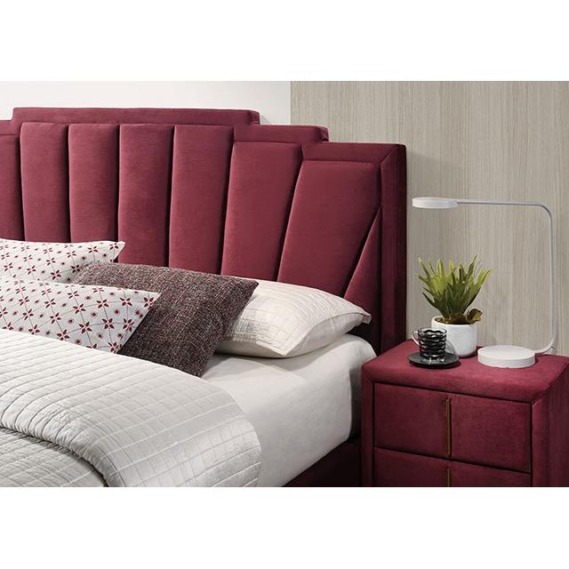  Color_Red/gold  Size_California King  -- Florizel CM7411RD-CK California King Bed IMAGE 3