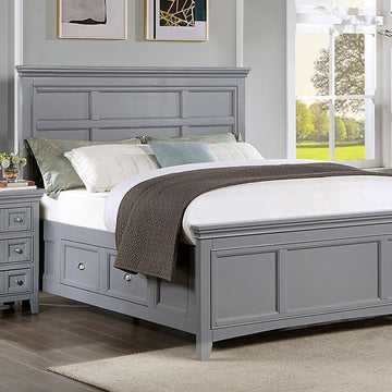  Size_California King  -- Furniture of America Castlile Panel Bed with Storage IMAGE 1
